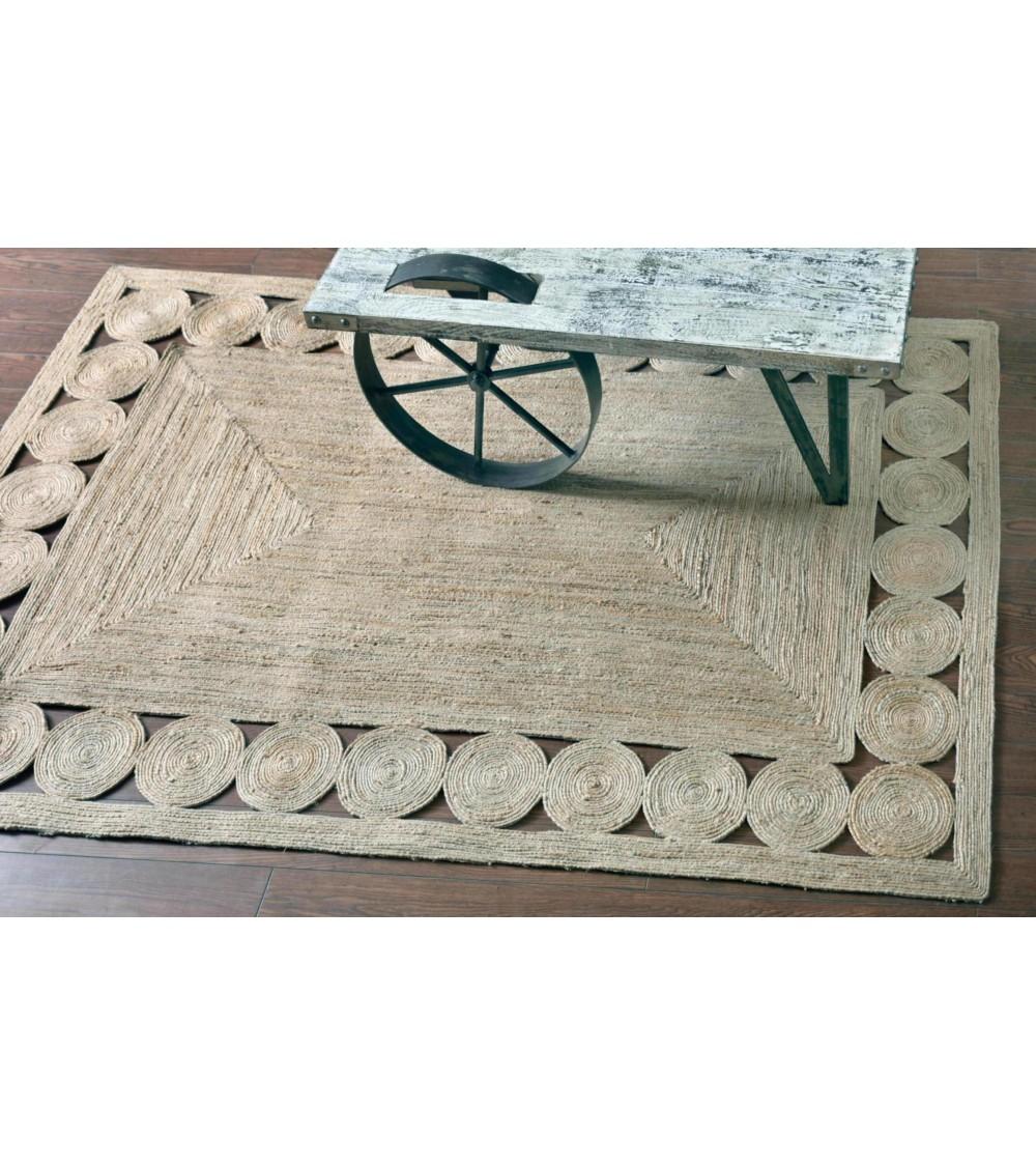 pompon bazar TAPIS en JUTE 230 x 160 cm