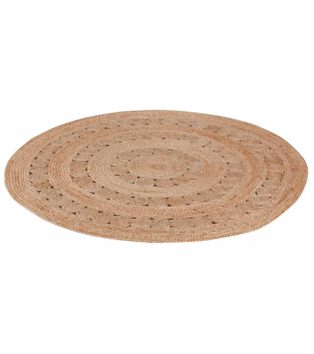 Pompon Bazar TAPIS ROND En JUTE DIAMETRE 120cm
