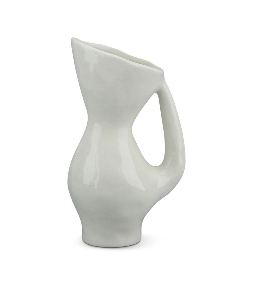 pompon bazar VASE BLANC en CERAMIQUE 24cm