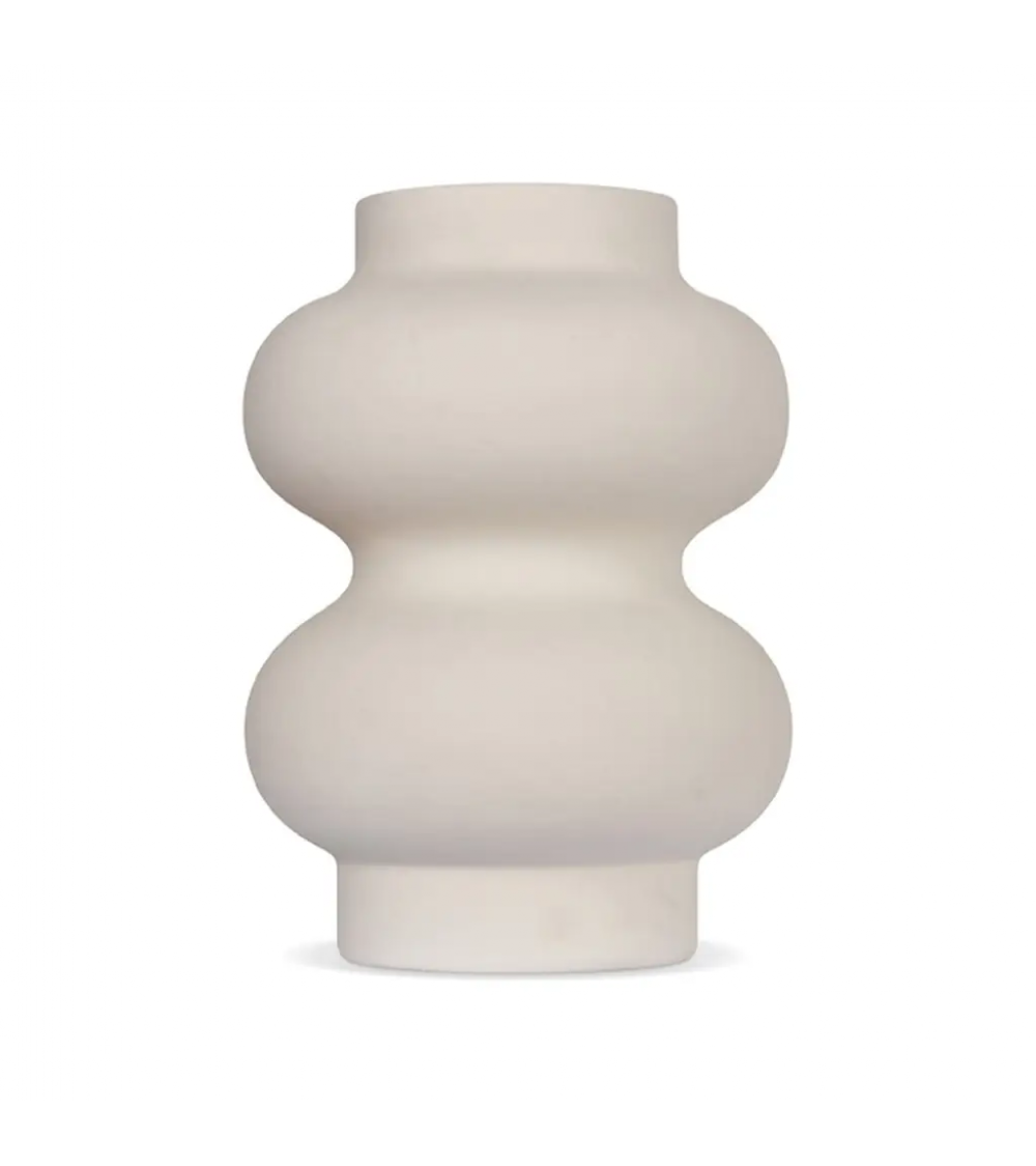 pompon bazar VASE BLANC MAT en CERAMIQUE 20cm