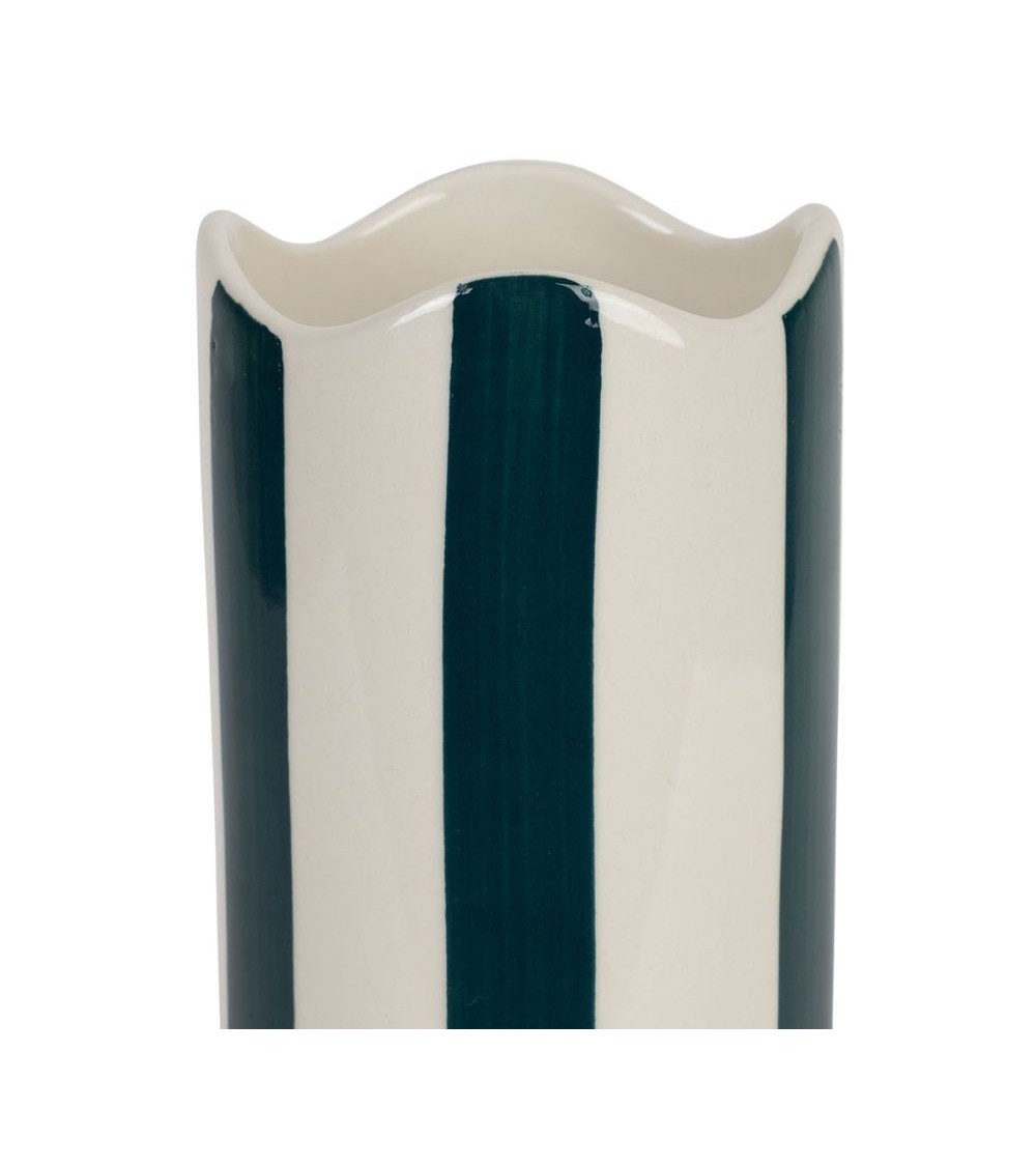 Pompon Bazar VASE En GRES à RAYURES 23 5cm