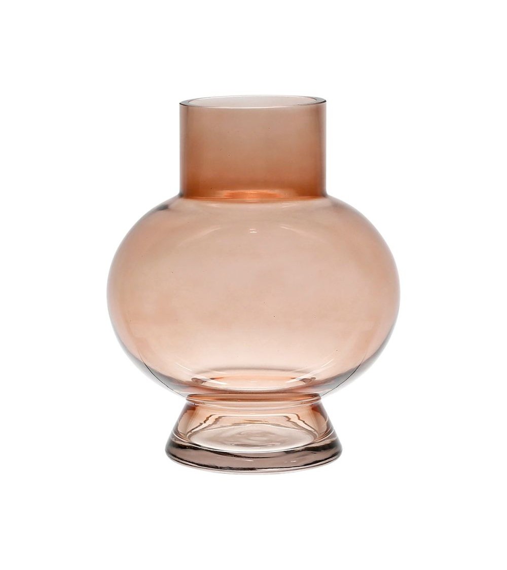 pompon bazar VASE en VERRE MARRON CLAIR 22cm