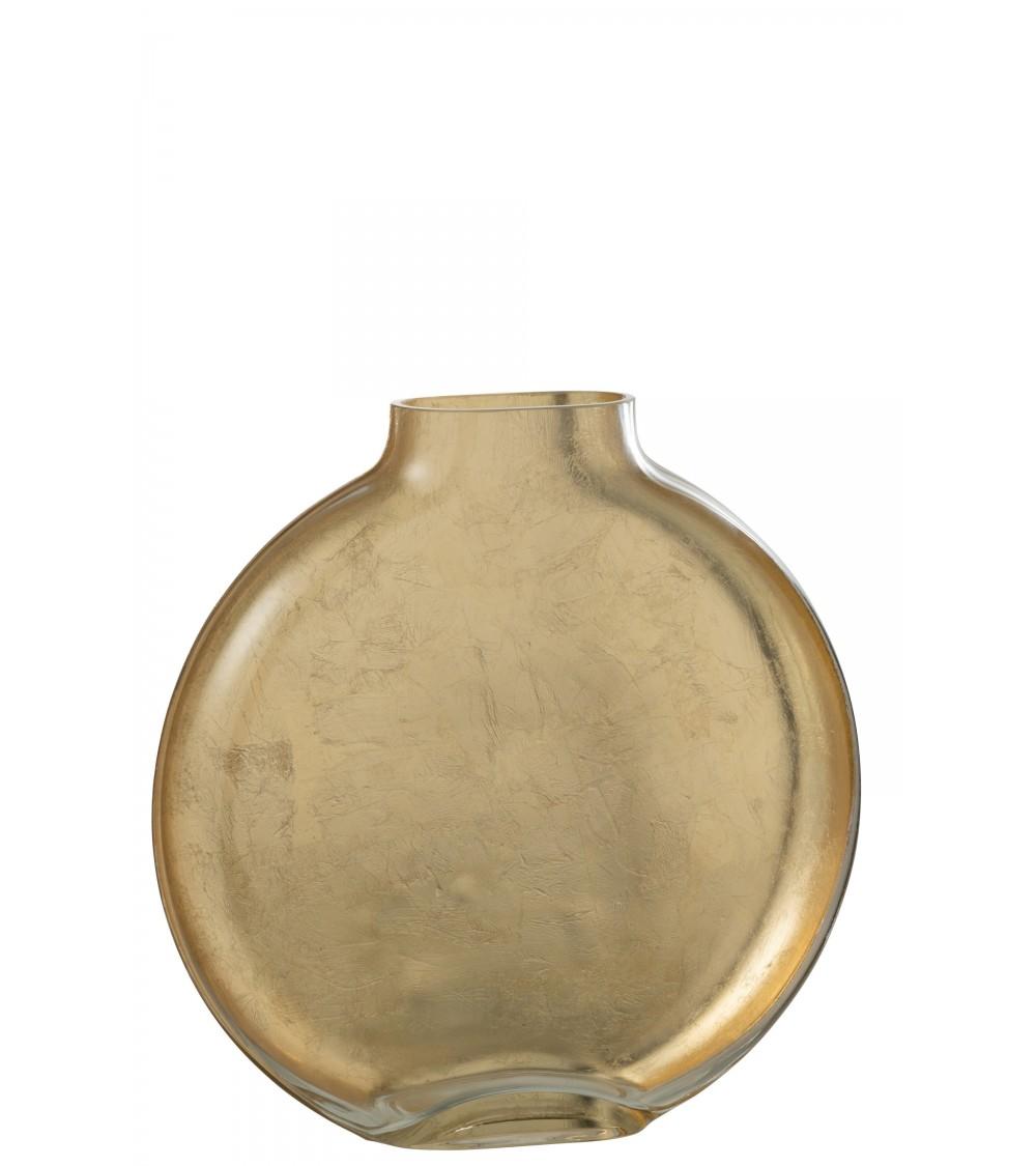 pompon bazar VASE en VERRE TRANSPARENT/OR 25 5cm