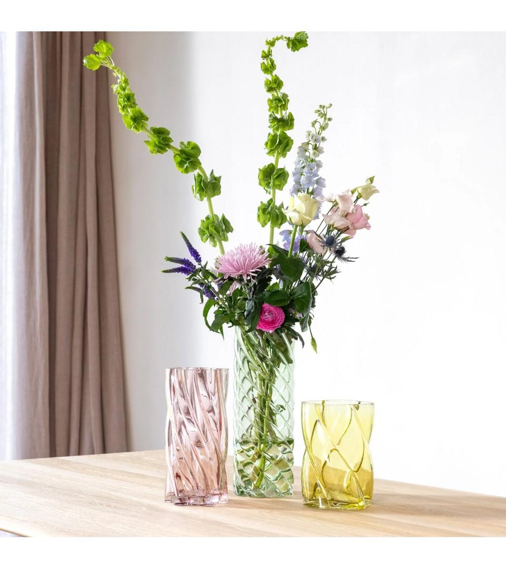 Pompon Bazar VASE En VERRE TRANSPARENT ROSE 25cm