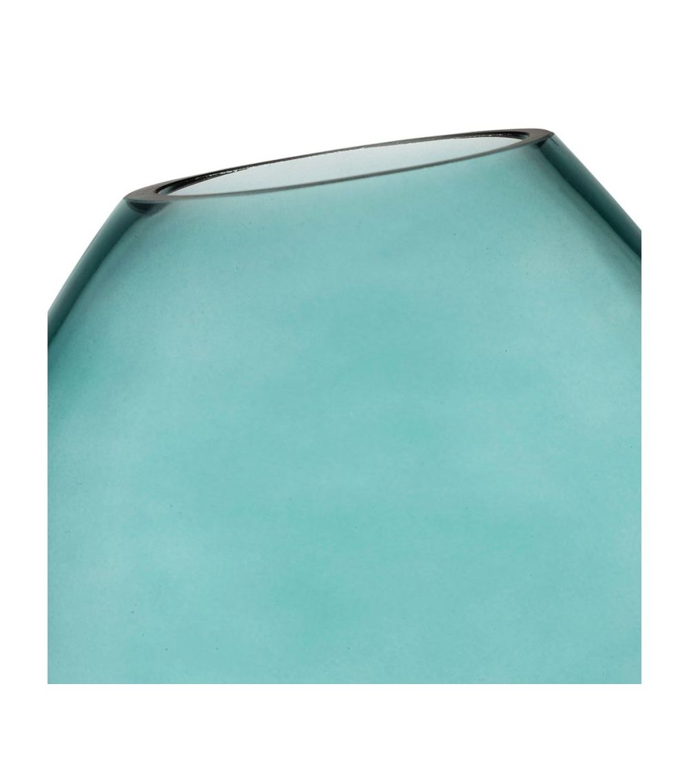 Pompon Bazar VASE En VERRE TURQUOISE 22cm