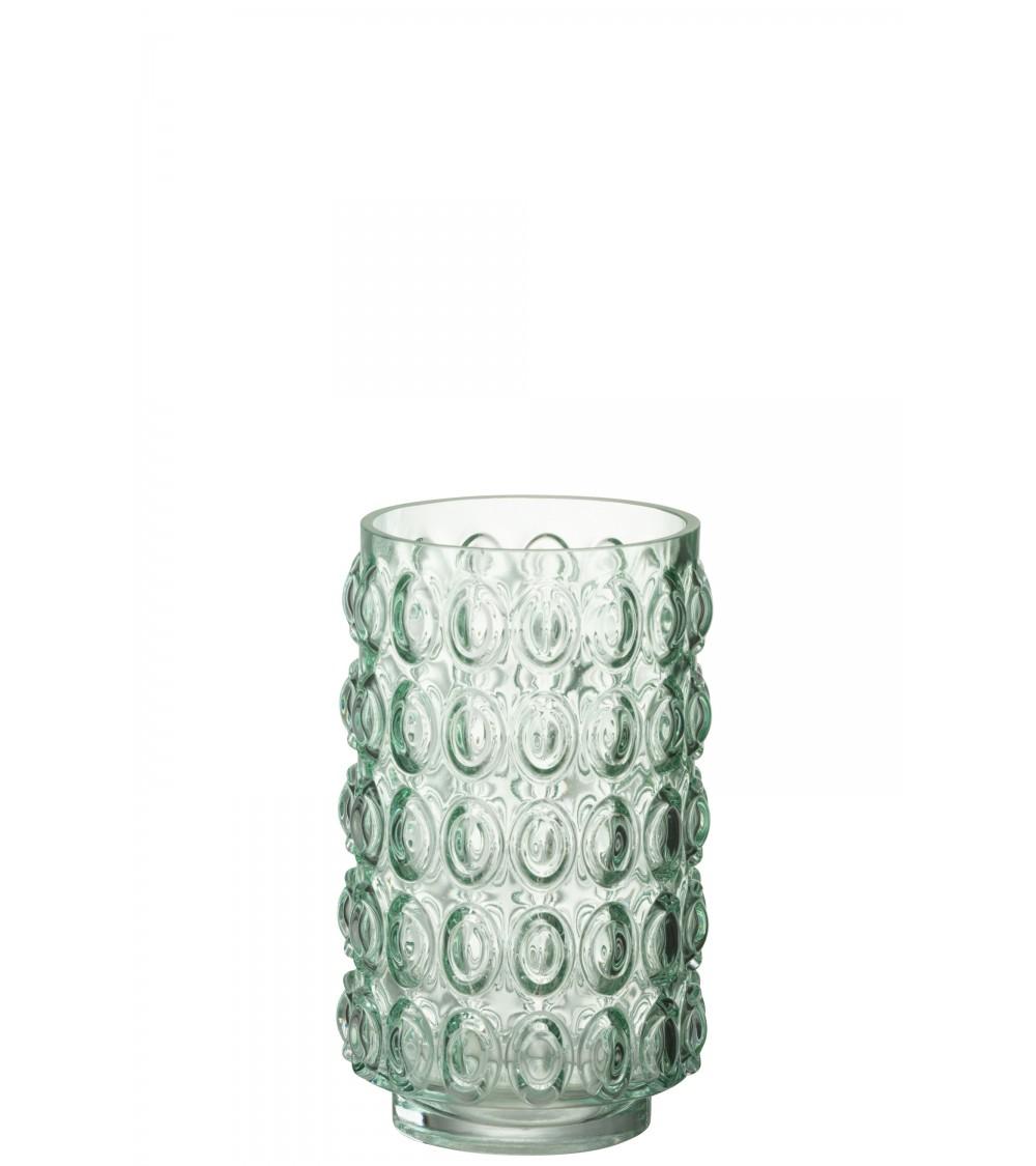 pompon bazar VASE en VERRE VERT CLAIR 23cm