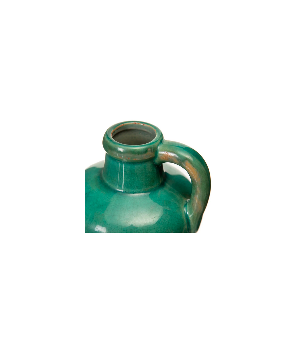 Pompon Bazar VASE TURQUOISE En CERAMIQUE 19cm