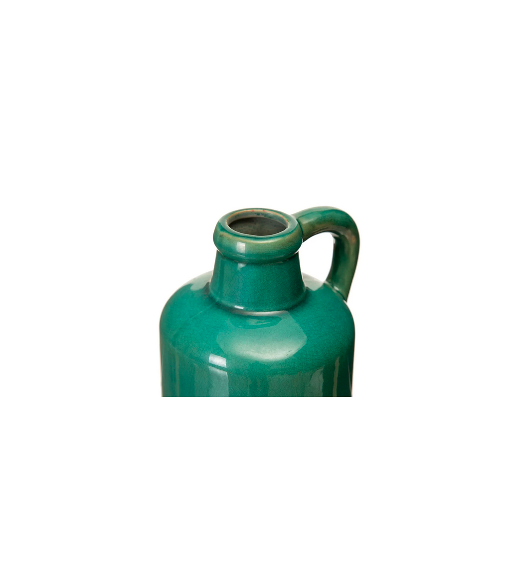 Pompon Bazar VASE TURQUOISE En CERAMIQUE 23cm