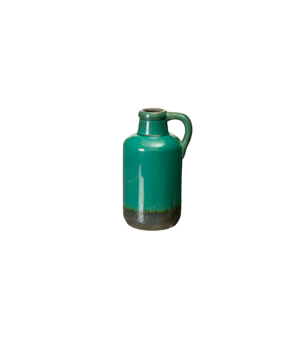 pompon bazar VASE TURQUOISE en CERAMIQUE 30cm