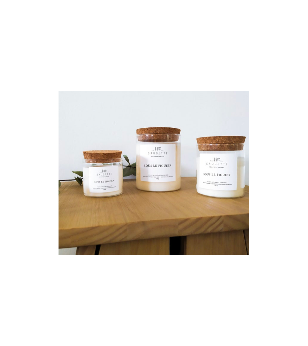 Pompon Bazar SOUS Le FIGUIER - BOUGIE ARTISANALE PARFUMÉE à La CIRE DE SOJA NATURELLE