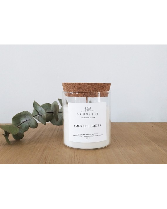 pompon bazar SOUS le FIGUIER - BOUGIE ARTISANALE PARFUMÉE à la CIRE DE SOJA NATURELLE