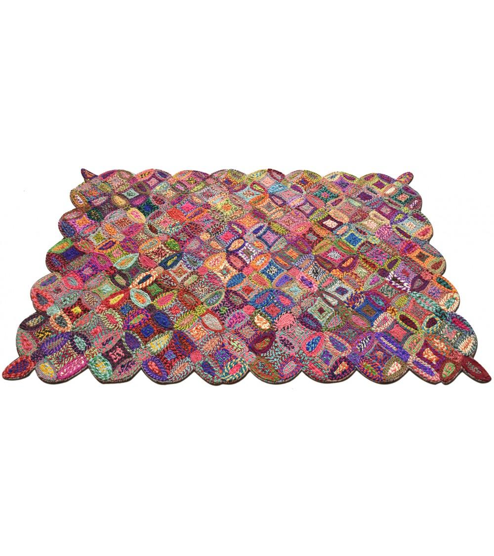 Pompon Bazar TAPIS En COTON MULTICOLORE 230 X 160 Cm