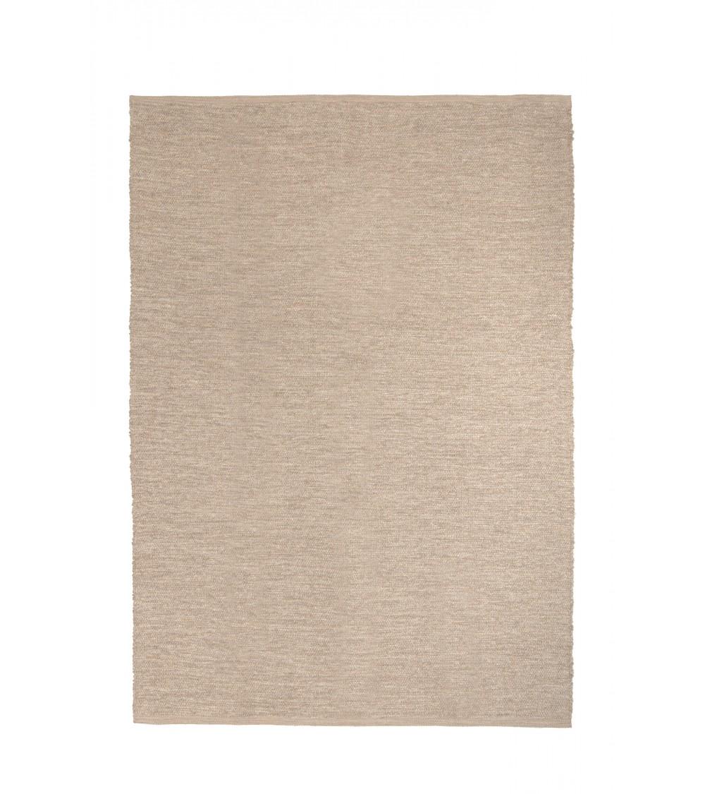 Pompon Bazar TAPIS En COTON RECYCLE BEIGE "LUCA" 150 X 100 Cm
