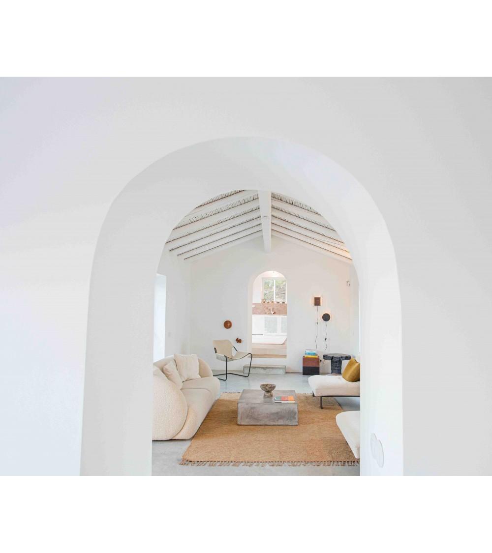 pompon bazar TAPIS en COTON RECYCLE CAMEL "LUCA" 200 x 140 cm