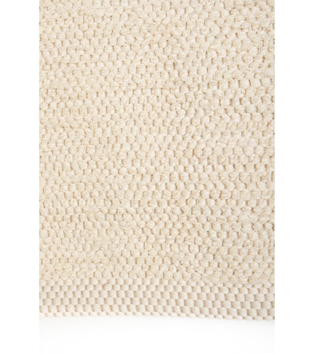 Pompon Bazar TAPIS En COTON RECYCLE ECRU "LUCA" 180 X 120 Cm