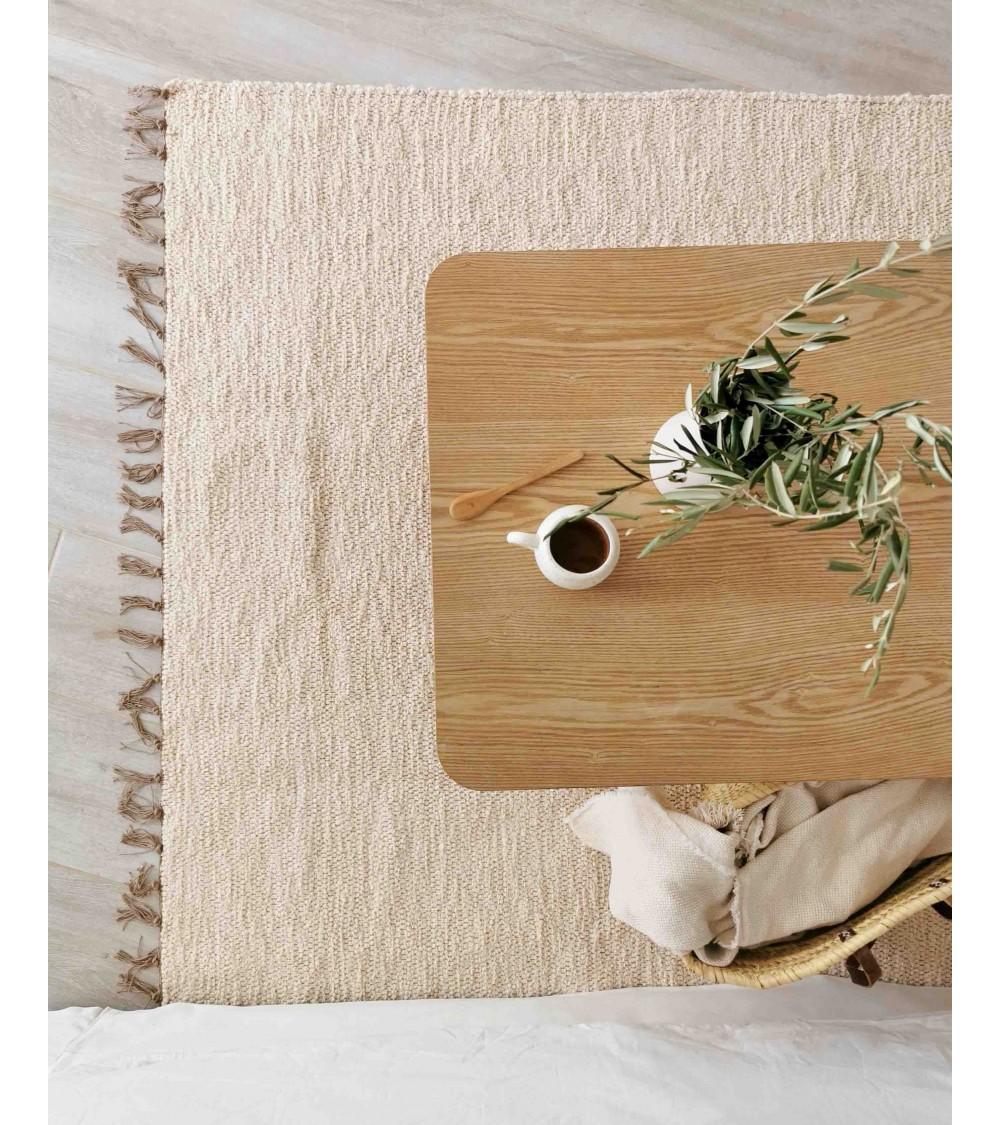 Pompon Bazar TAPIS En COTON RECYCLE ECRU "LUCA" 240 X 170 Cm