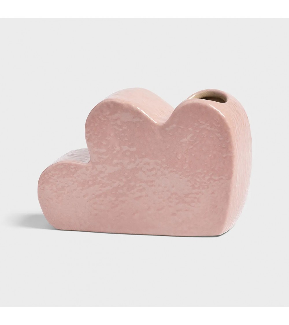 pompon bazar VASE en TERRE CUITE ROSE Hauteur 12 5cm