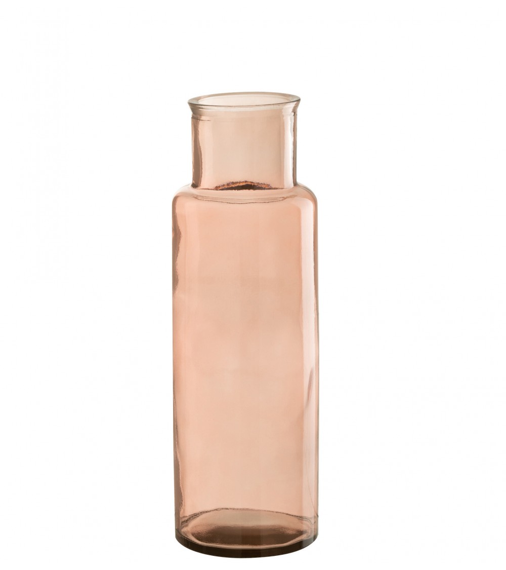 pompon bazar VASE en VERRE CYLINDRE ROSE CLAIR 44 5cm