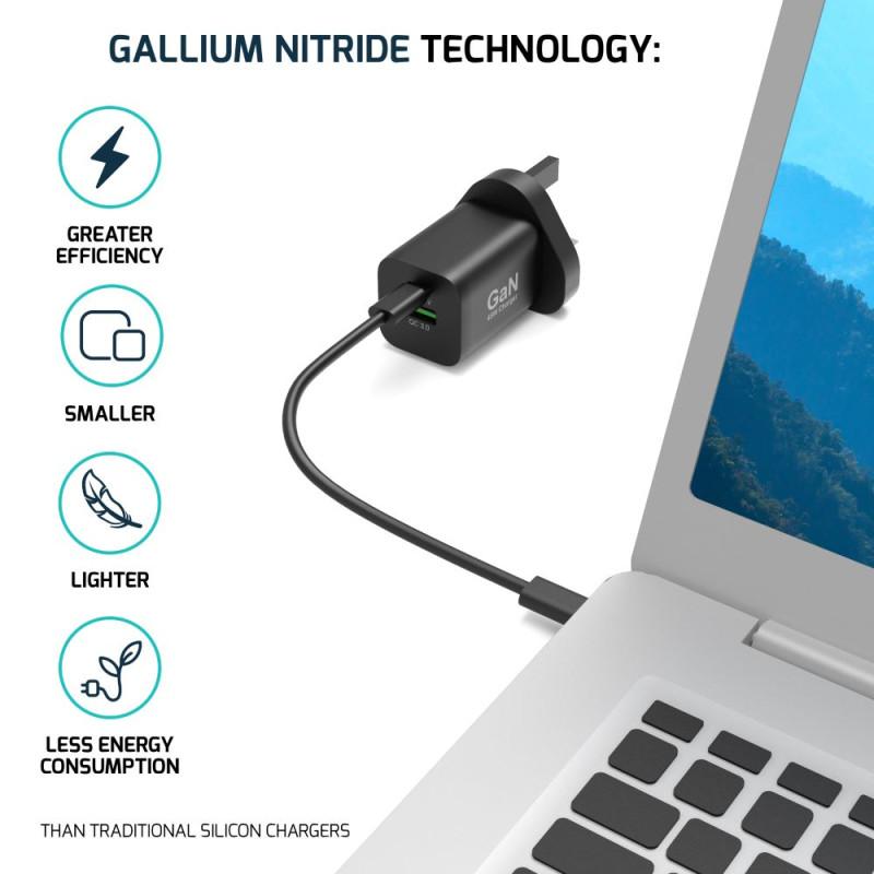 Pompon Bazar Chargeur Mural GaN 45W & Câble USB-C 2M UK