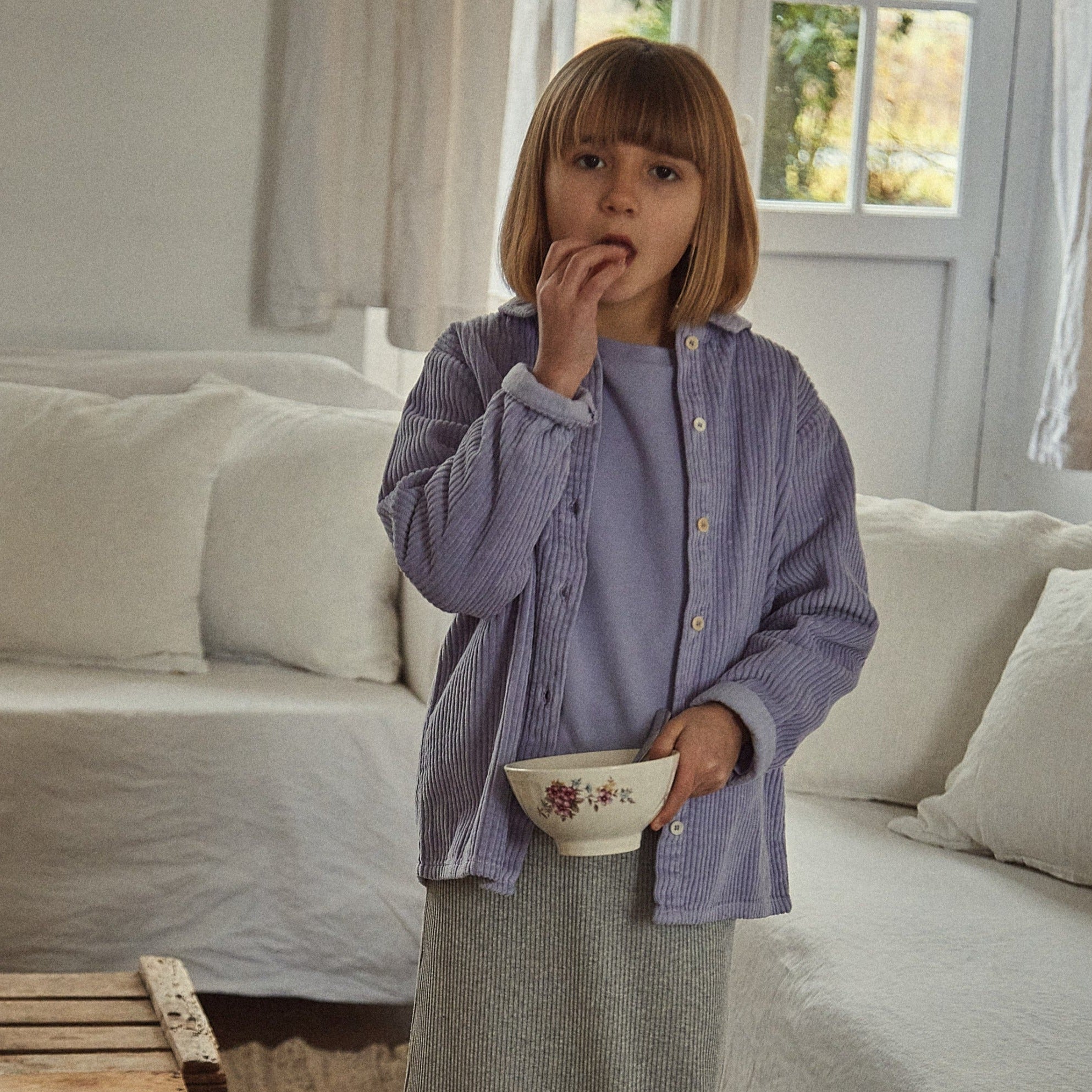 Poudre Organic BLOUSE BELLADONE VELOURS CÔTELÉ Lavender Aura