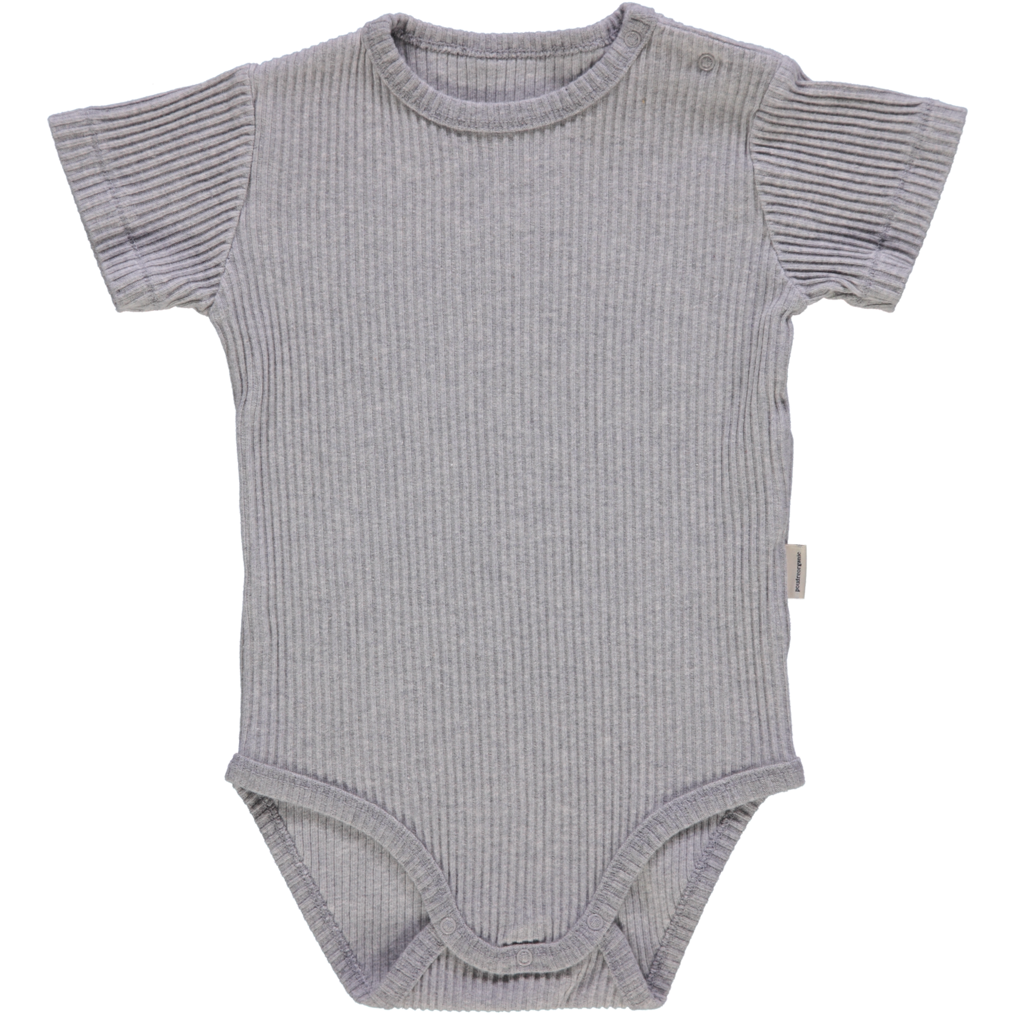 poudre organic BODY ALOES MANCHES COURTES CÔTELÉ Gris Chiné Clair