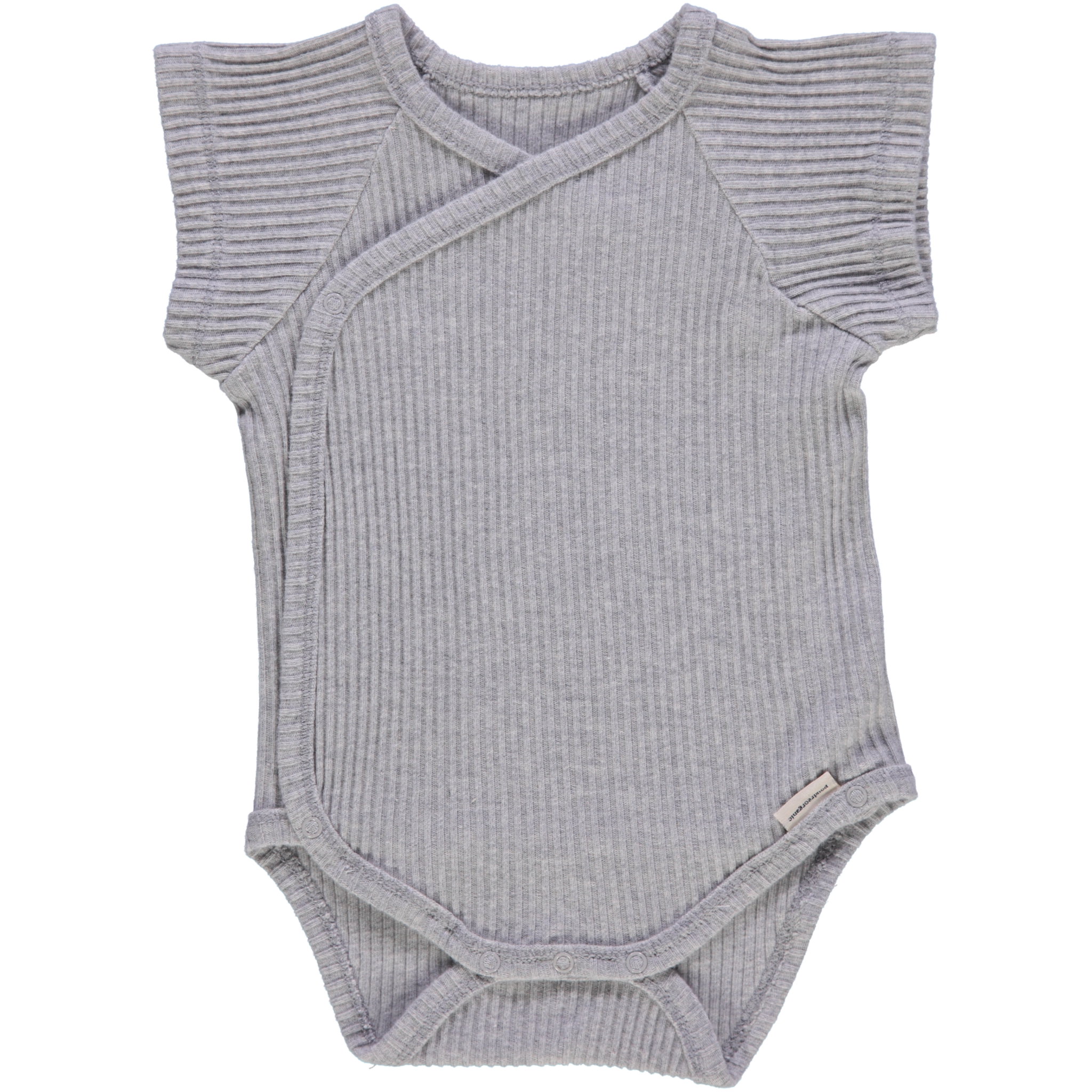 poudre organic BODY LIERRE MANCHES COURTES CÔTELÉ Gris Chiné Clair