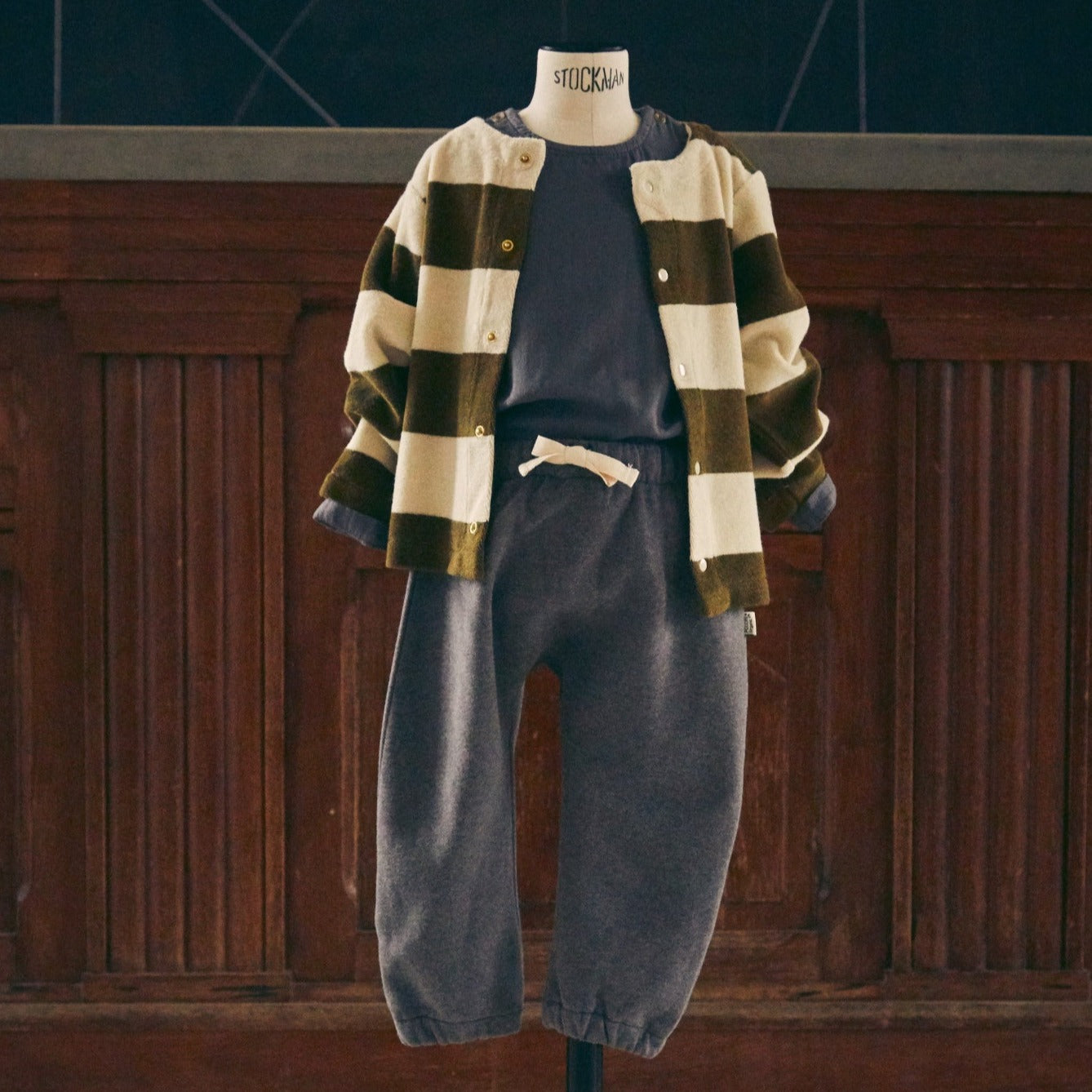 Poudre Organic CARDIGAN MELISSE ÉPONGE Rayures Fir Green