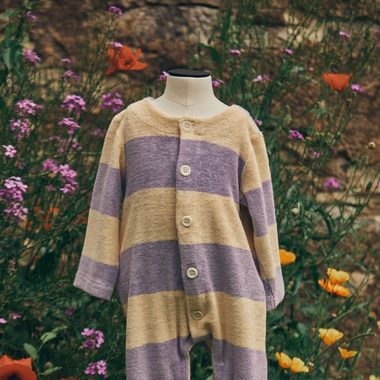 Poudre Organic COMBI-PYJ MELEZE ÉPONGE Rayures Lavender