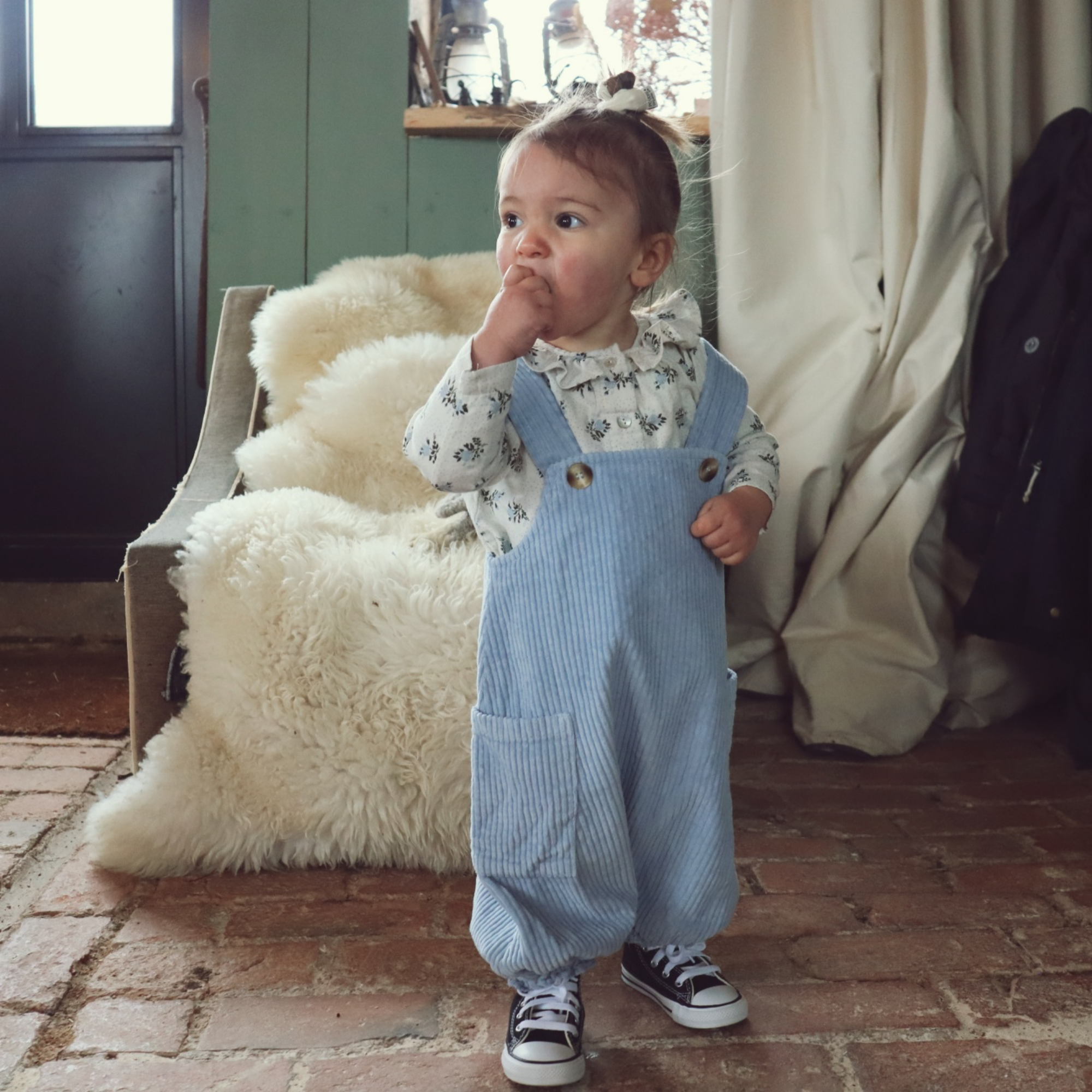 Poudre Organic COMBINAISON CACTUS VELOURS CÔTELÉ Blue Fog