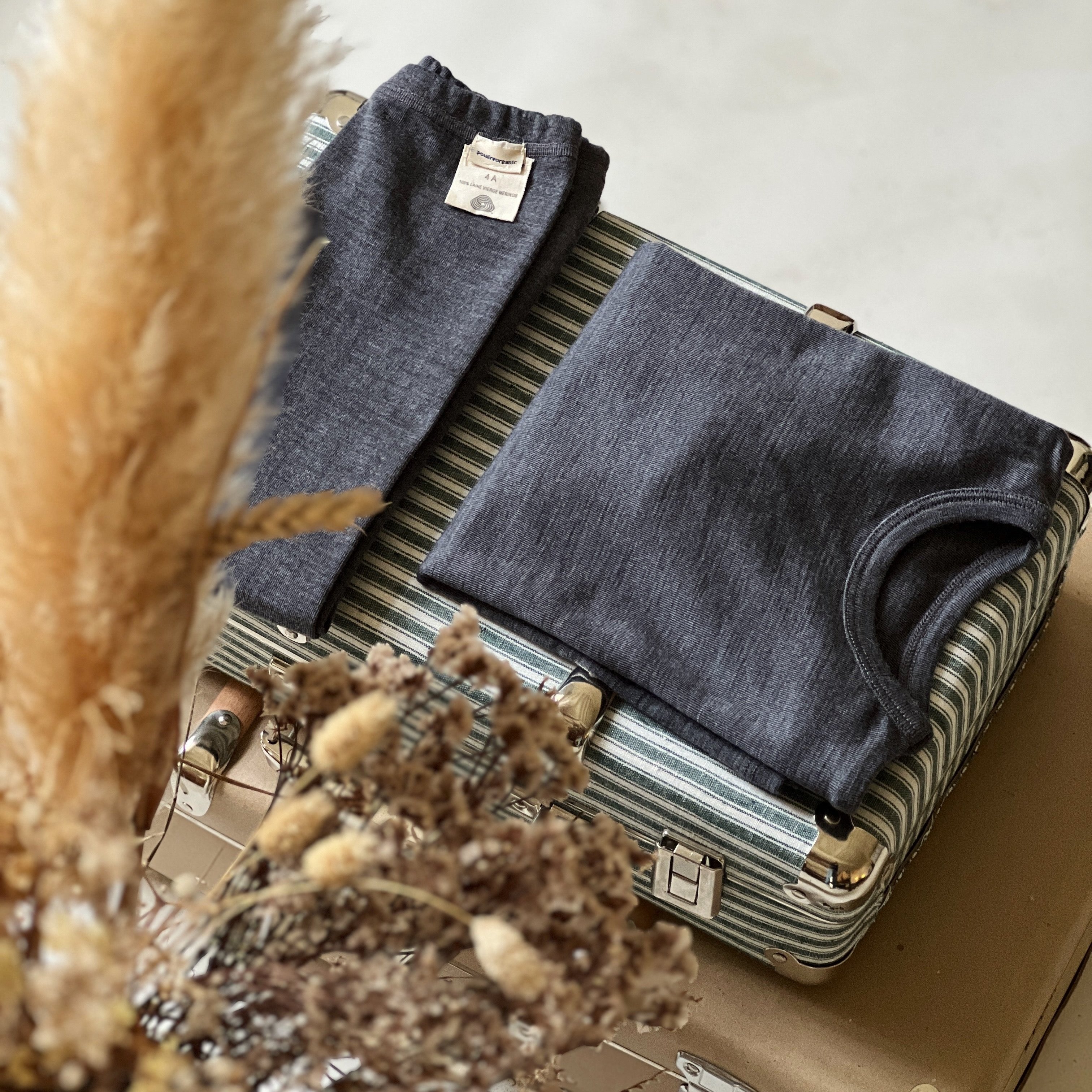 Poudre Organic LEGGING BASILIC MÉRINOS Gris Chiné Clair