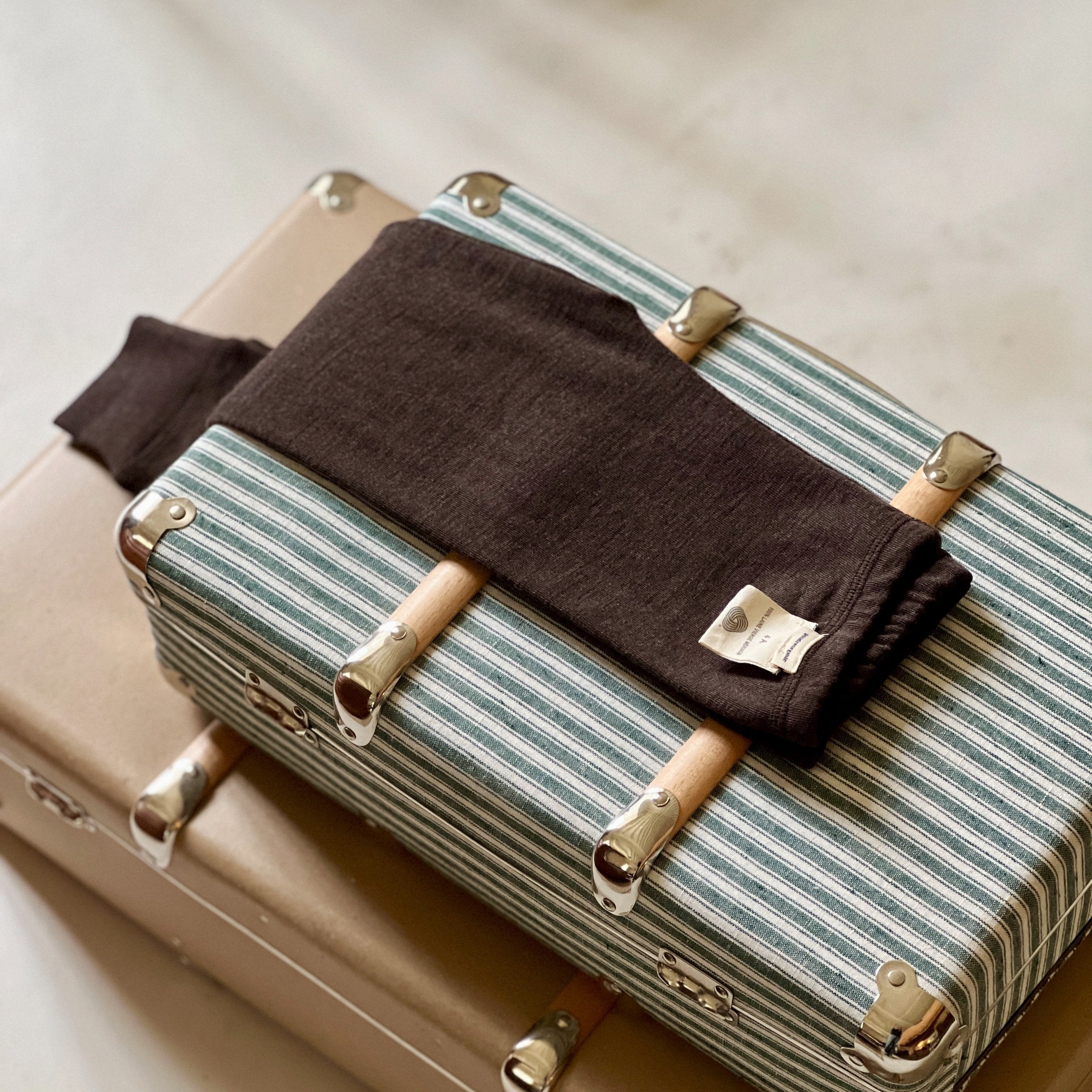 Poudre Organic LEGGING BASILIC MÉRINOS Marron Chiné