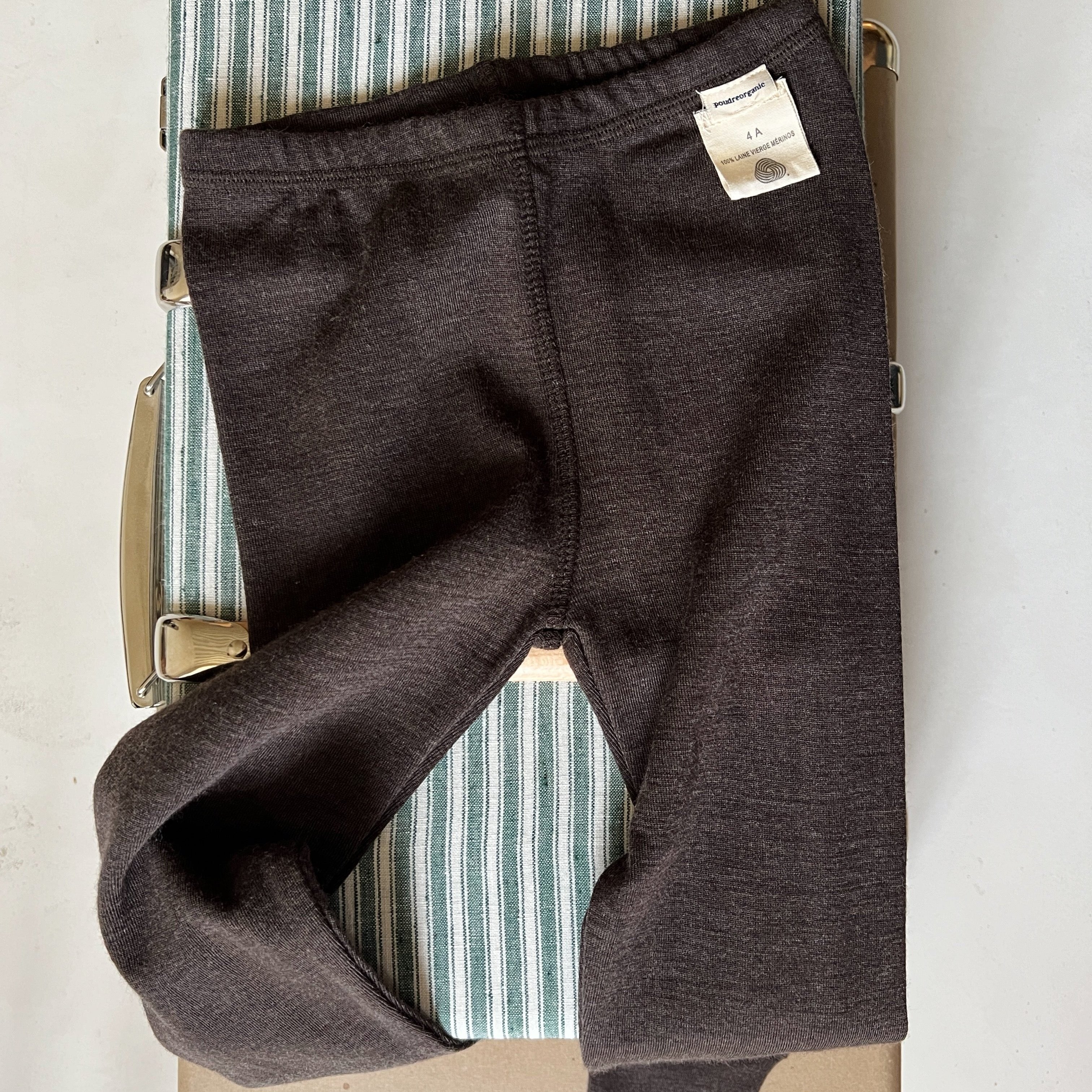 Poudre Organic LEGGING BASILIC MÉRINOS Marron Chiné