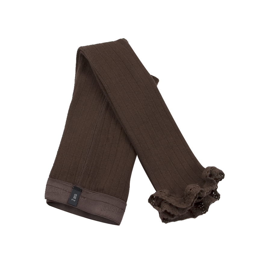 poudre organic LEGGINGS ALIENOR À DENTELLES Chocolat
