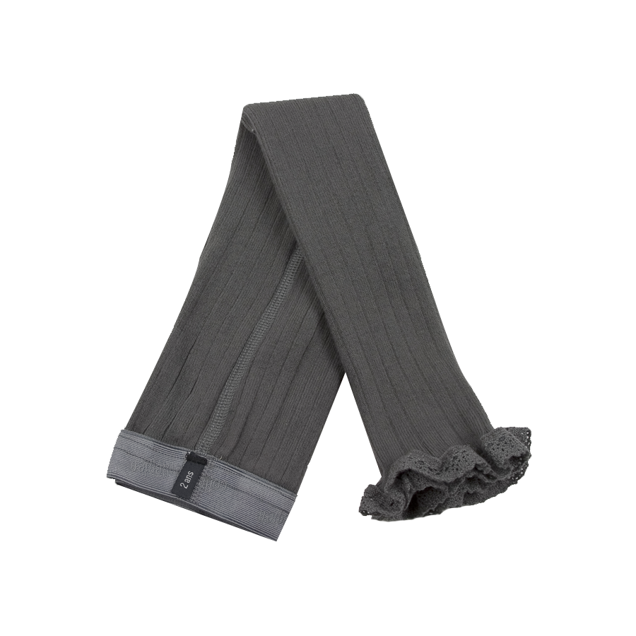 poudre organic LEGGINGS ALIENOR À DENTELLES Gris Galet