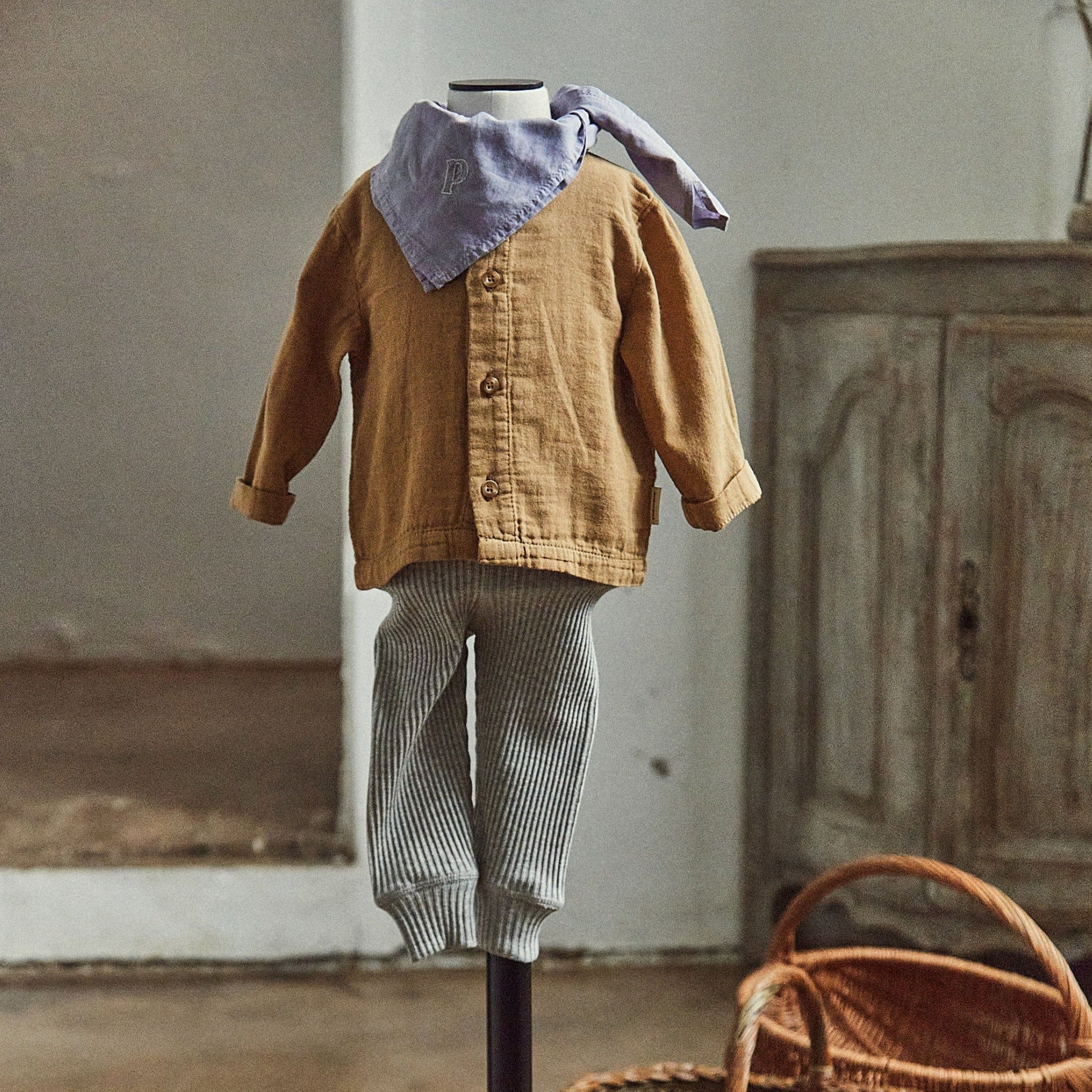 Poudre Organic LEGGINGS BASILIC CÔTELÉ Gris Clair Chiné