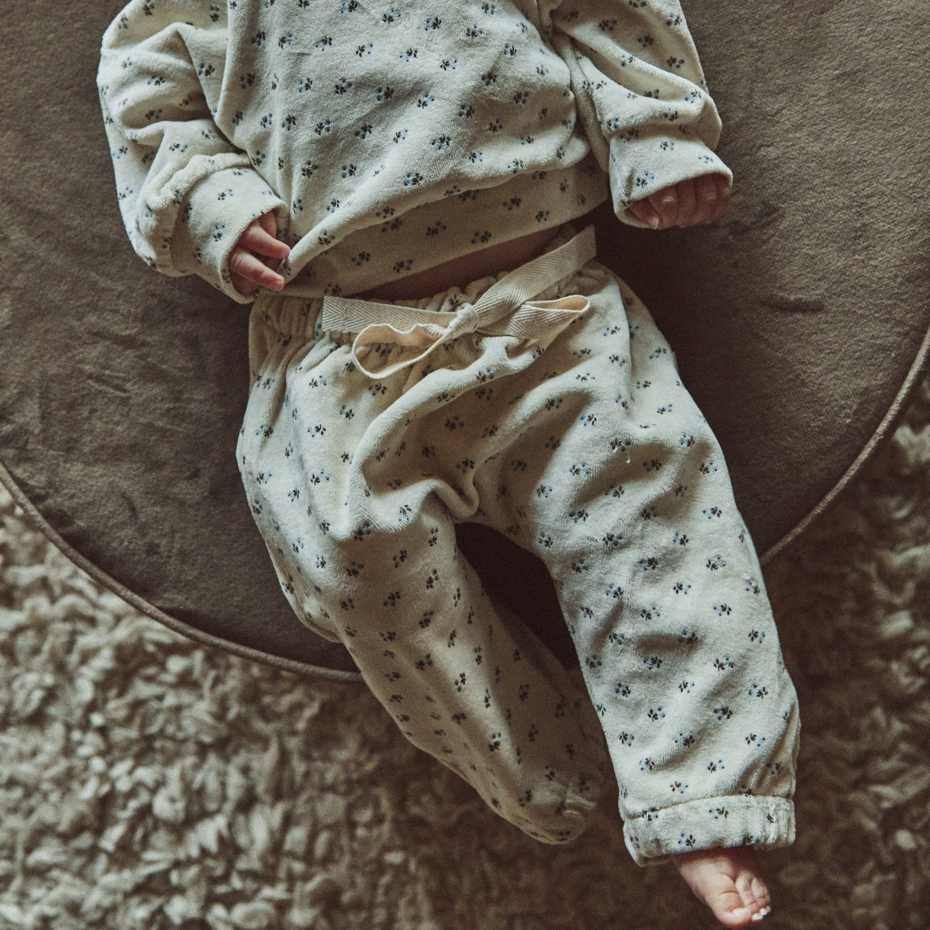 Poudre Organic PANTALON CANNELLE VELOURS Hors Saison Blue Surf