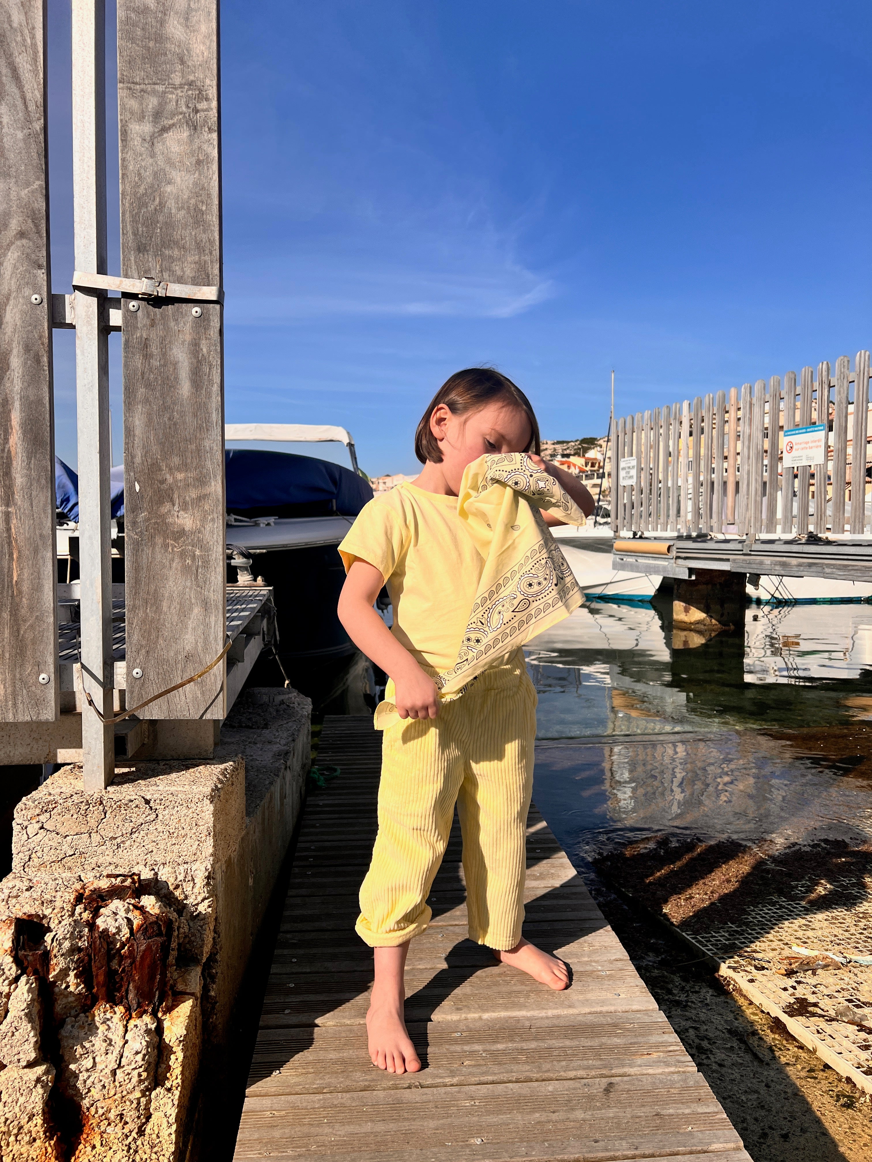 Poudre Organic PANTALON POMELOS VELOURS CÔTELÉ Pastel Yellow