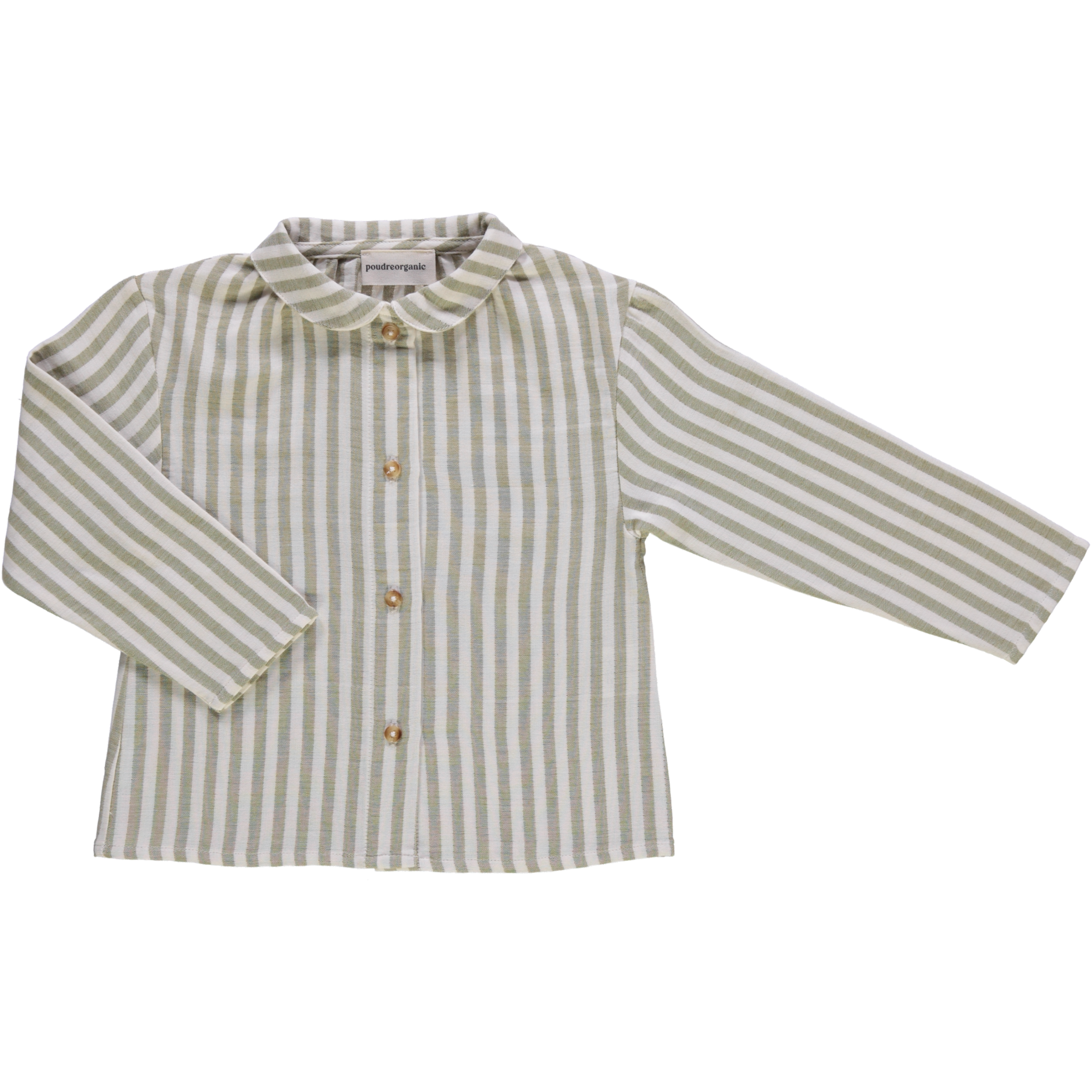 poudre organic BLOUSE BAMBOU Rayures Green Moss