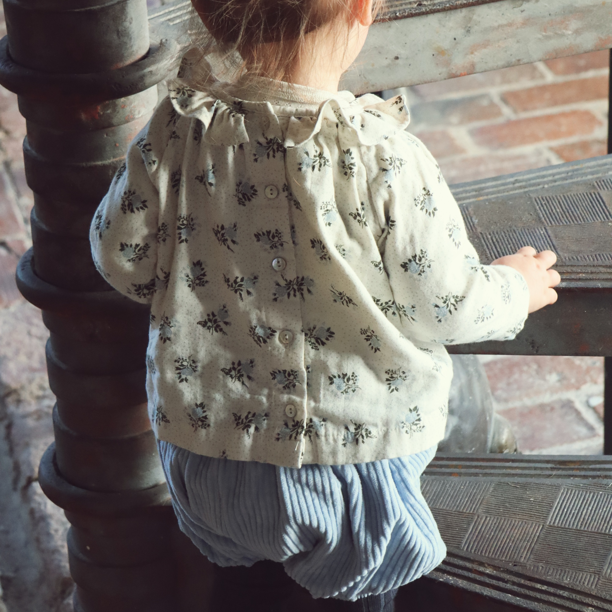 Poudre Organic BLOUSE CHARME Fleurs Blue Fog