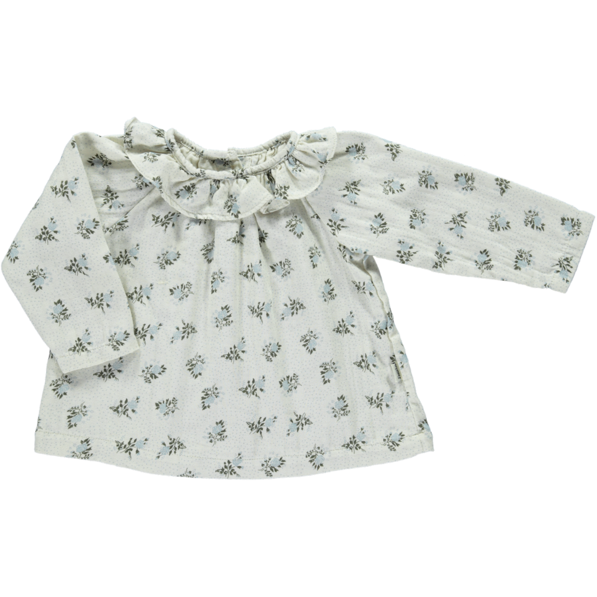 poudre organic BLOUSE CHARME Fleurs Blue Fog