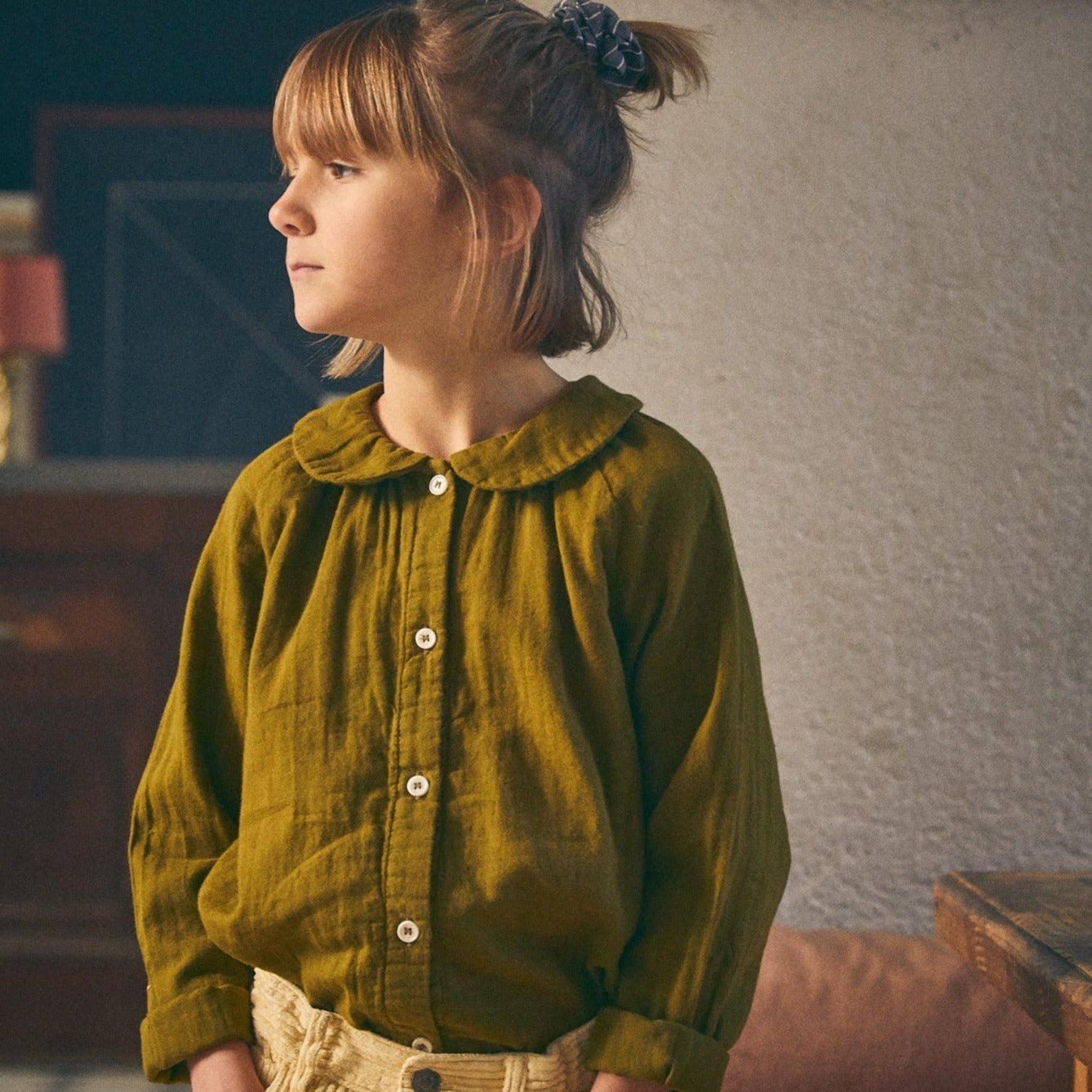 Poudre Organic BLOUSE FLEUR Fir Green