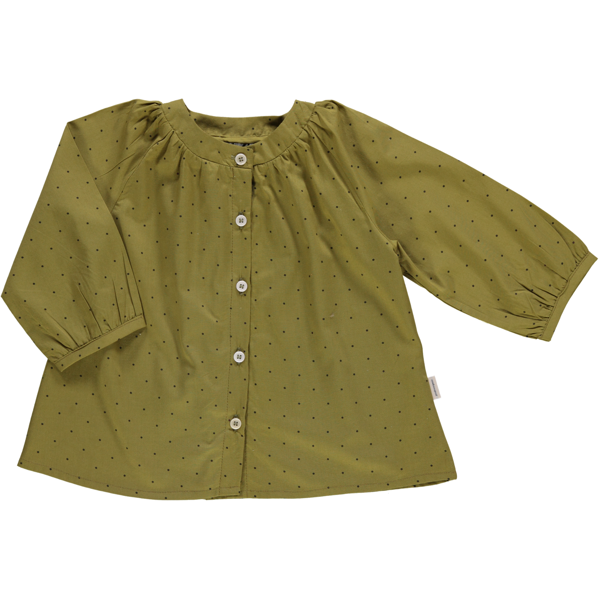poudre organic BLOUSE PECAN Points Green Moss