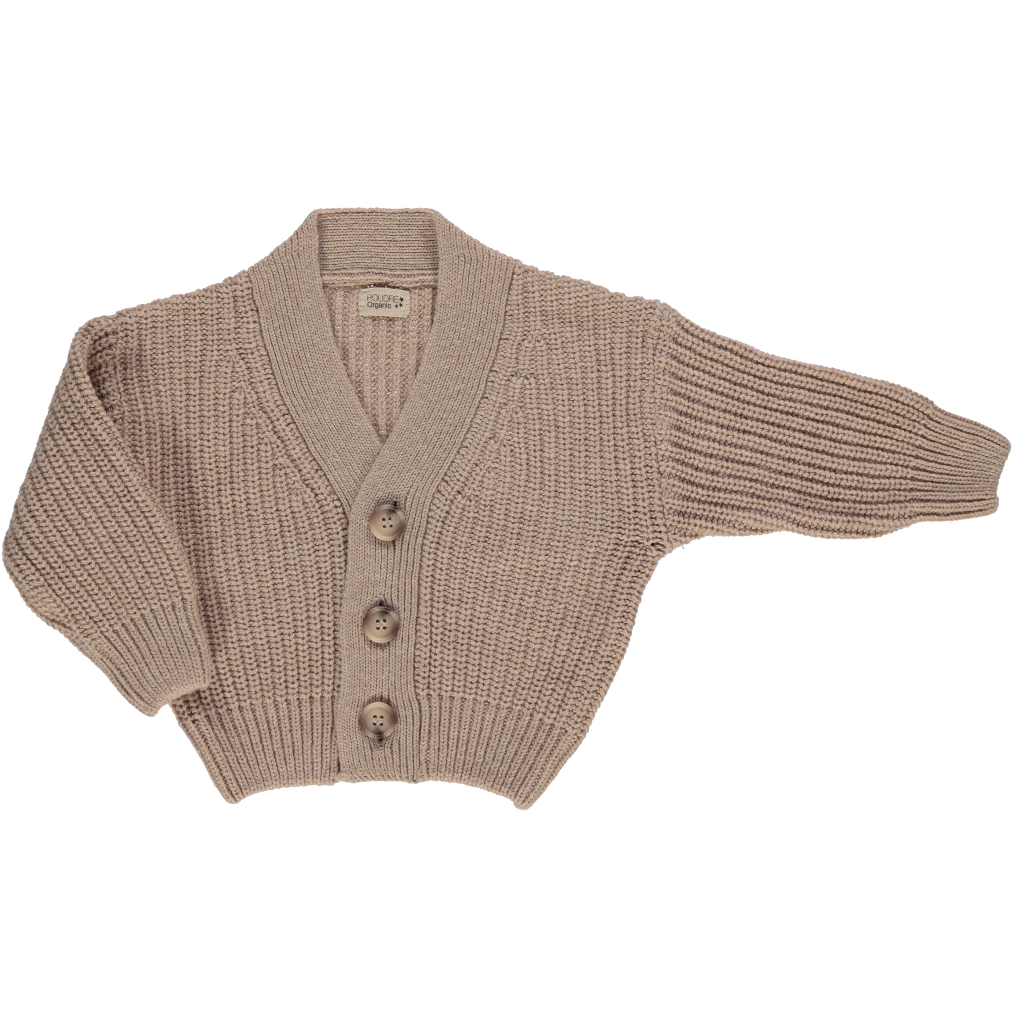 poudre organic CARDIGAN MATÉ LAINE Beige