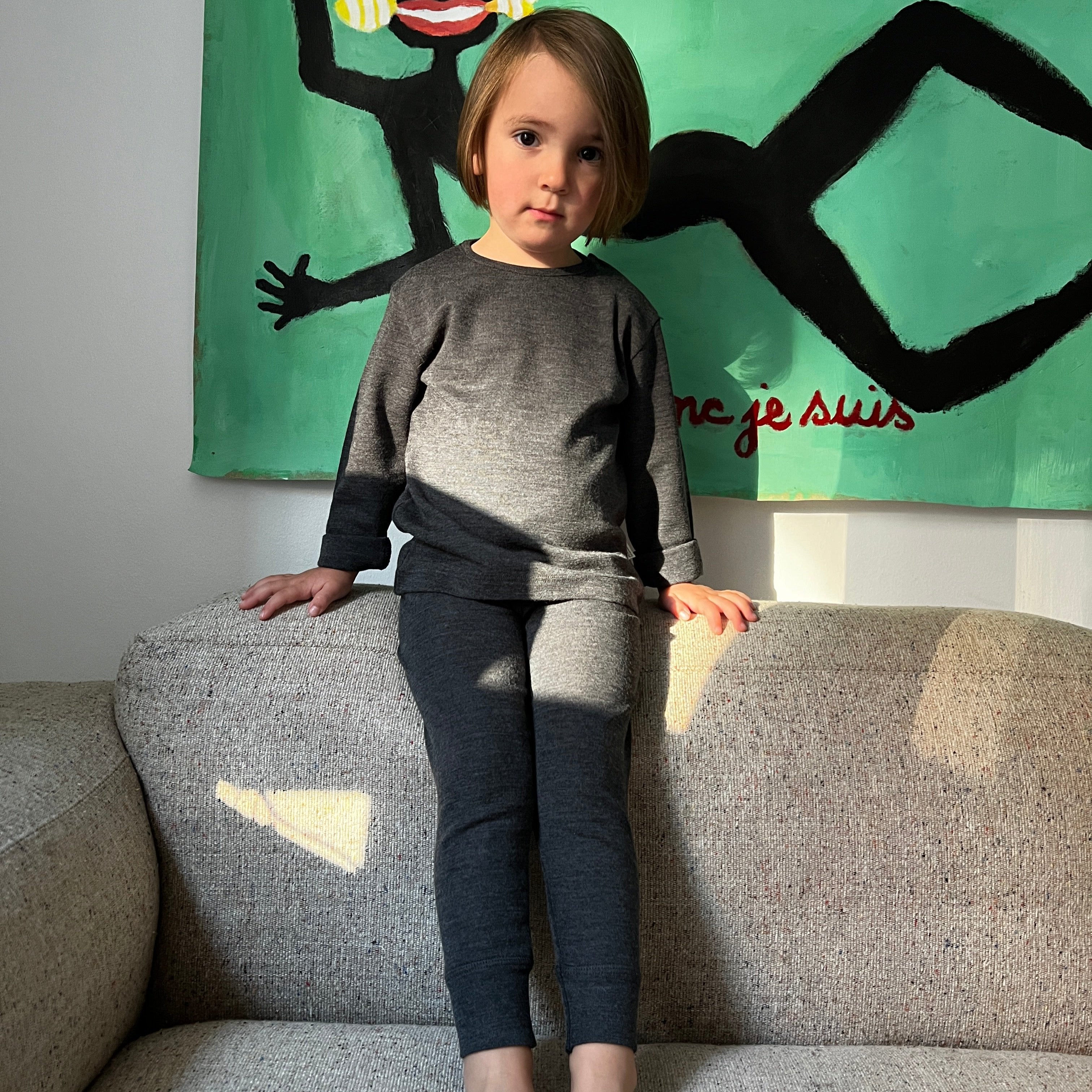 Poudre Organic LEGGING BASILIC MÉRINOS Gris Chiné