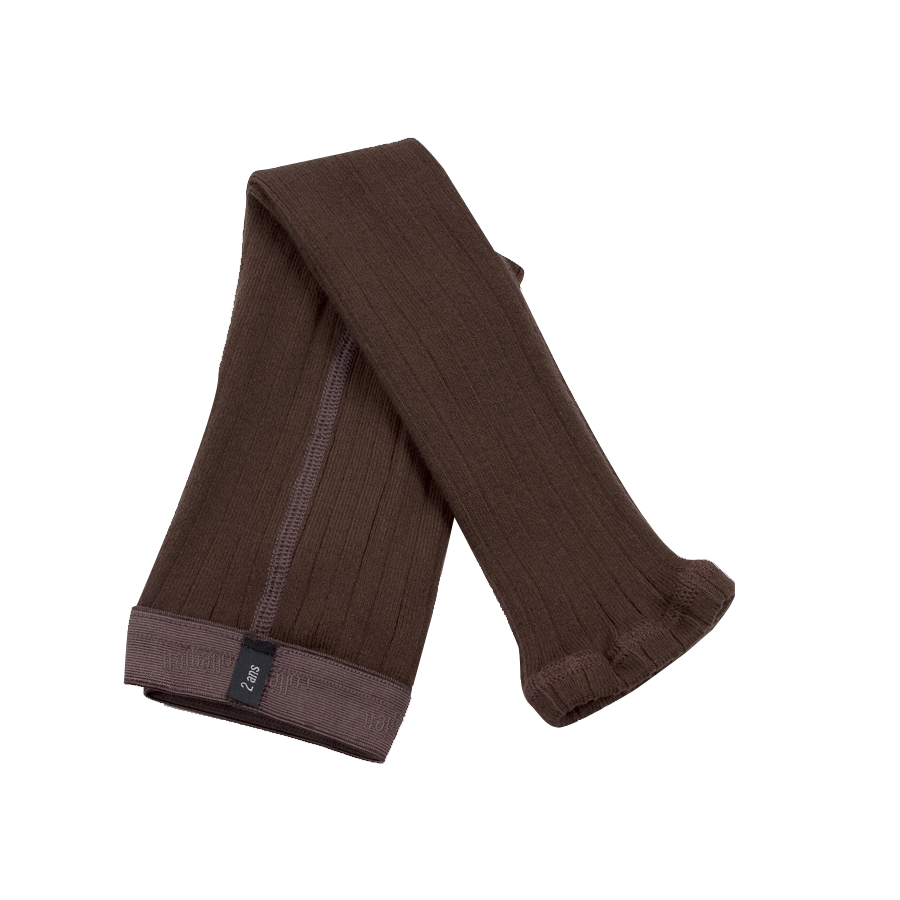 poudre organic LEGGINGS MAXENCE À CÔTES Chocolat