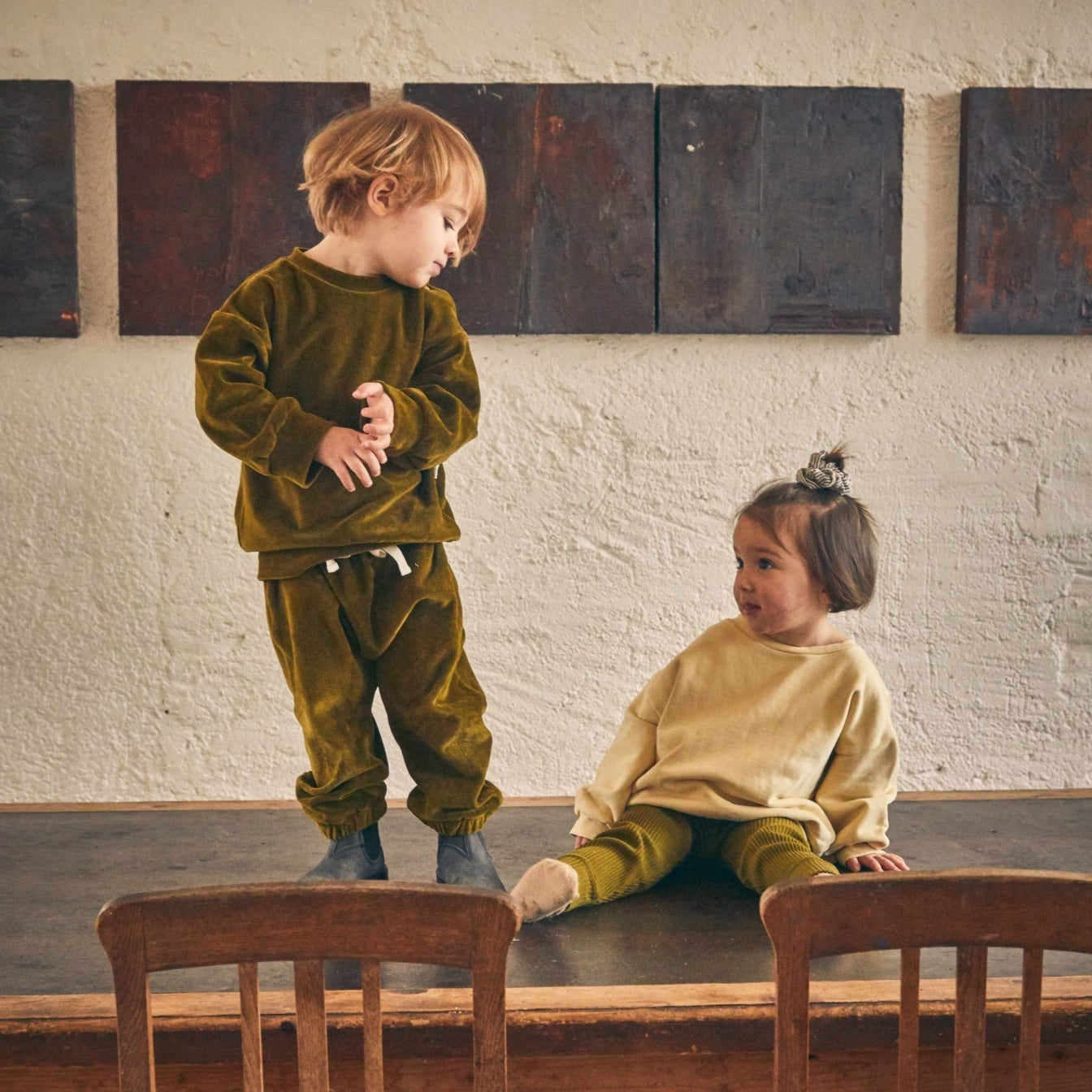 Poudre Organic PANTALON CANNELLE VELOURS Fir Green