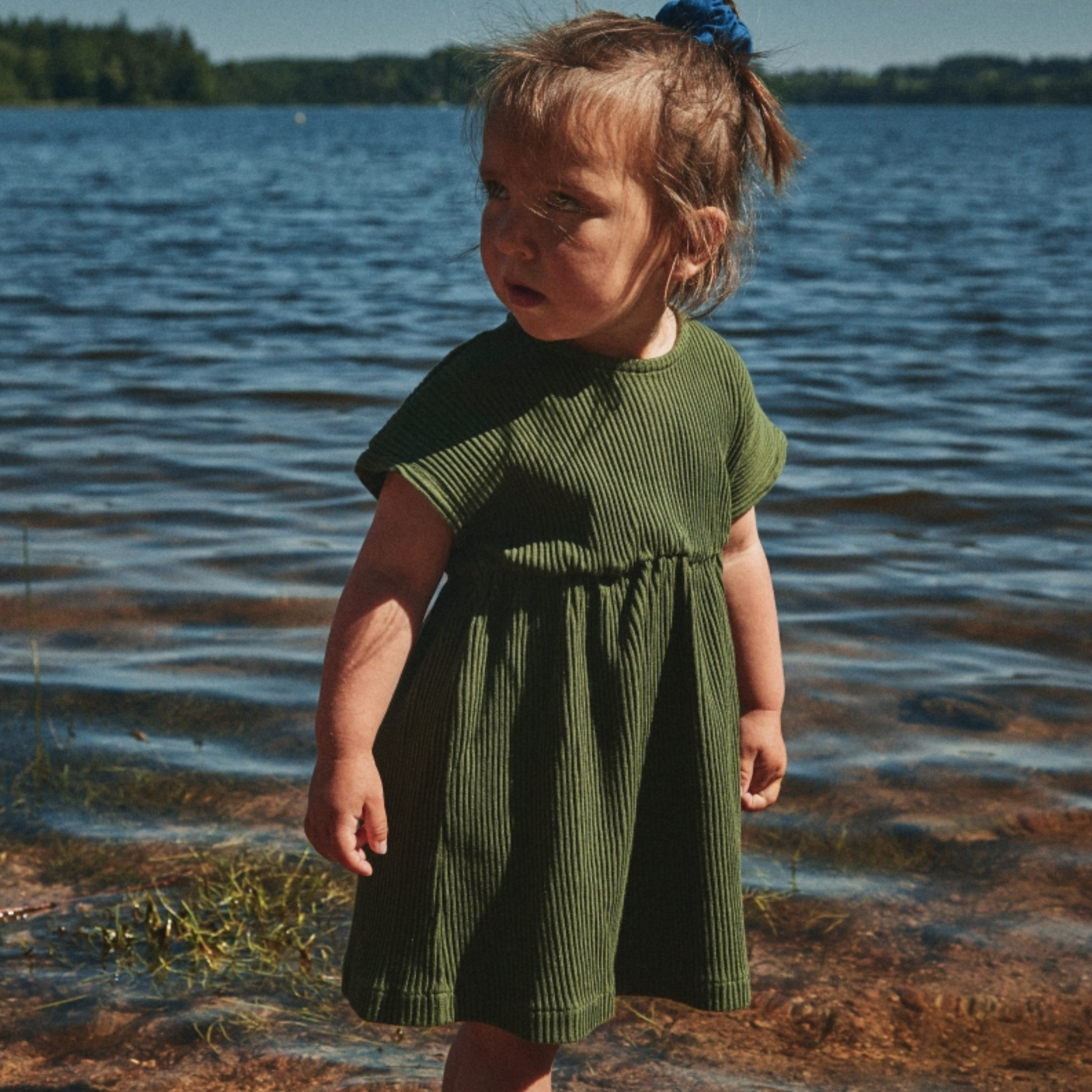 Poudre Organic ROBE DAHLIA CÔTELÉ Forest Green