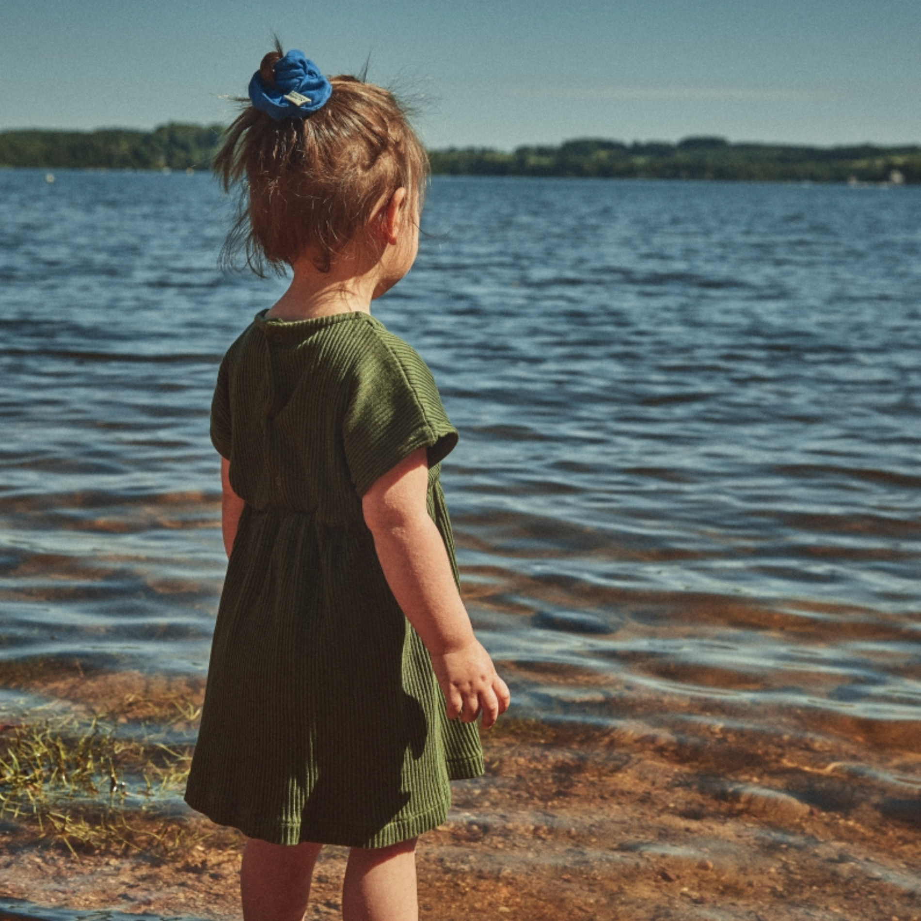 Poudre Organic ROBE DAHLIA CÔTELÉ Forest Green