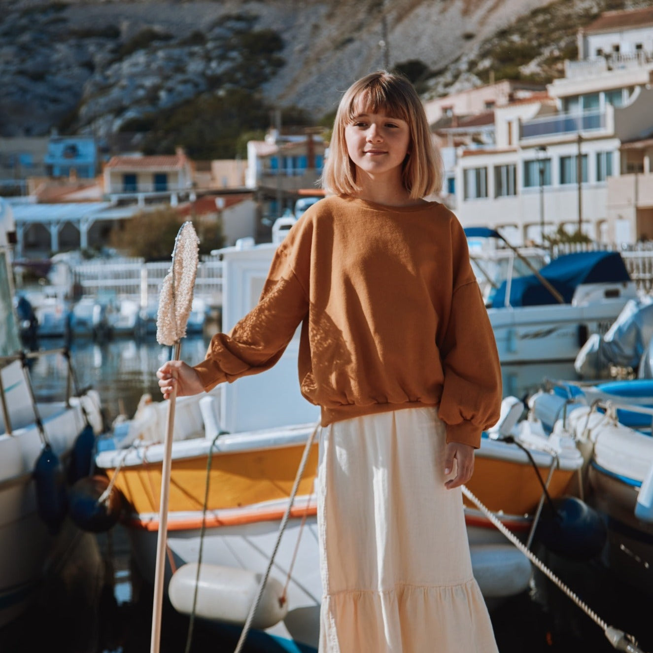 Poudre Organic SWEATSHIRT JOJOBA Bone Brown