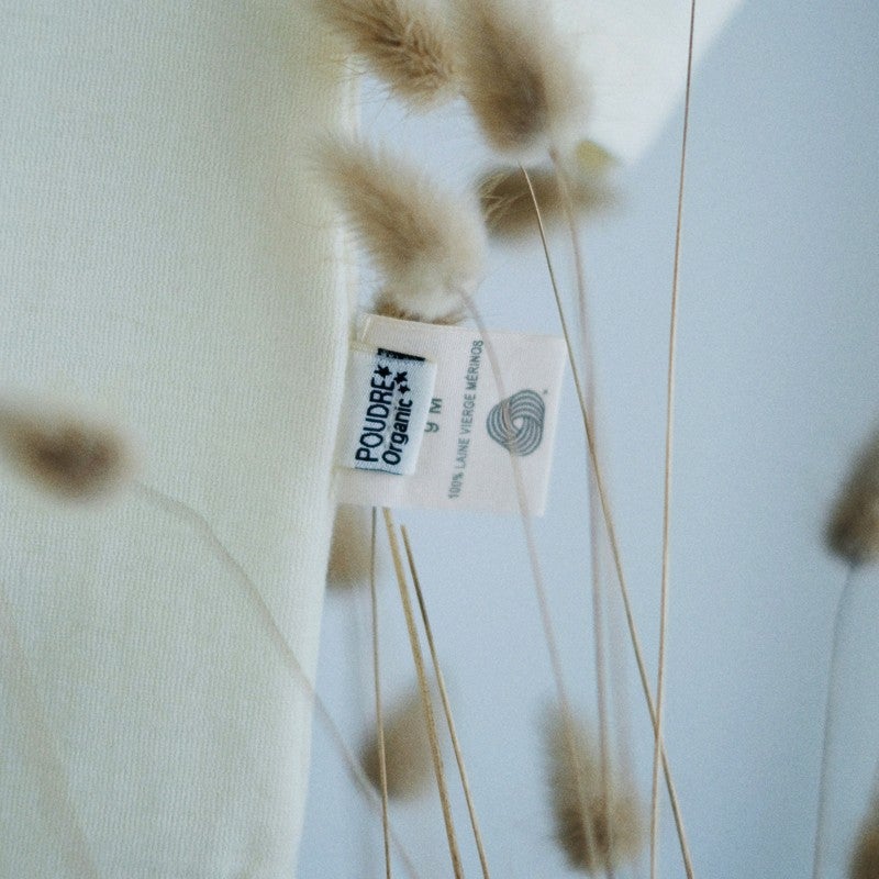 Poudre Organic T-SHIRT BEGONIA MÉRINOS Naturel